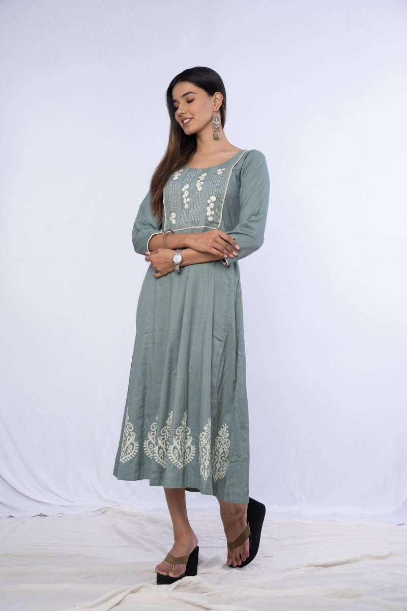 WOK Kalidar Printed Kurta - Payal