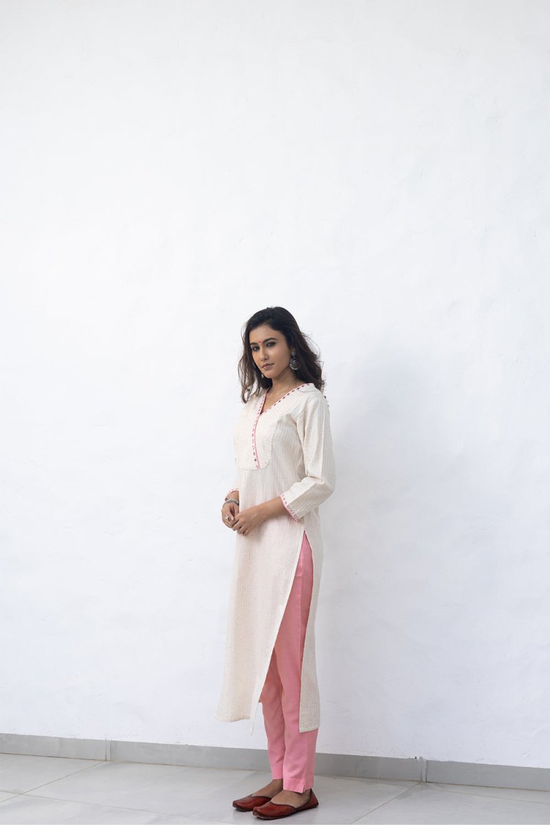 WOK Mirror Mock Straight fit Kurta - Payal