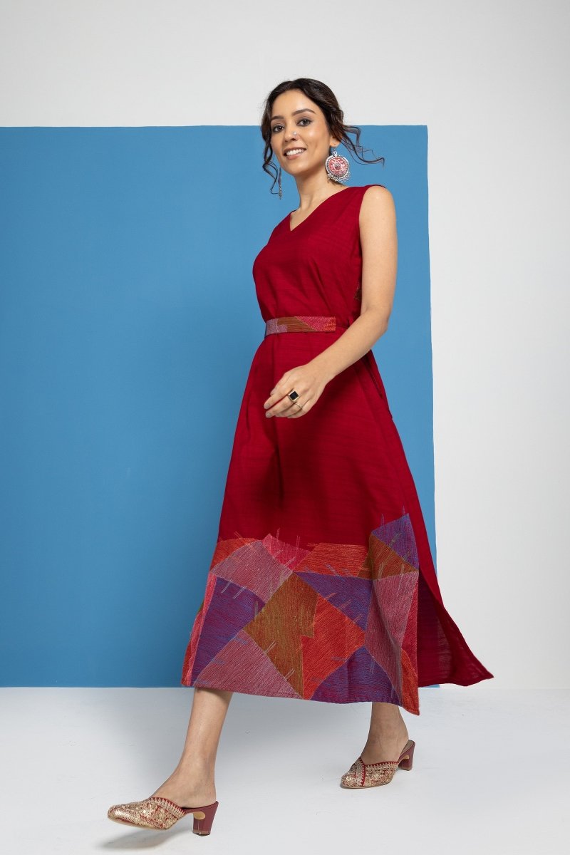 WOK Multicolor Embroidered Aline Dress - Payal