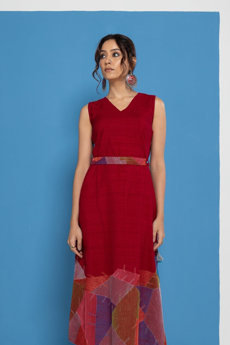 WOK Multicolor Embroidered Aline Dress - Payal