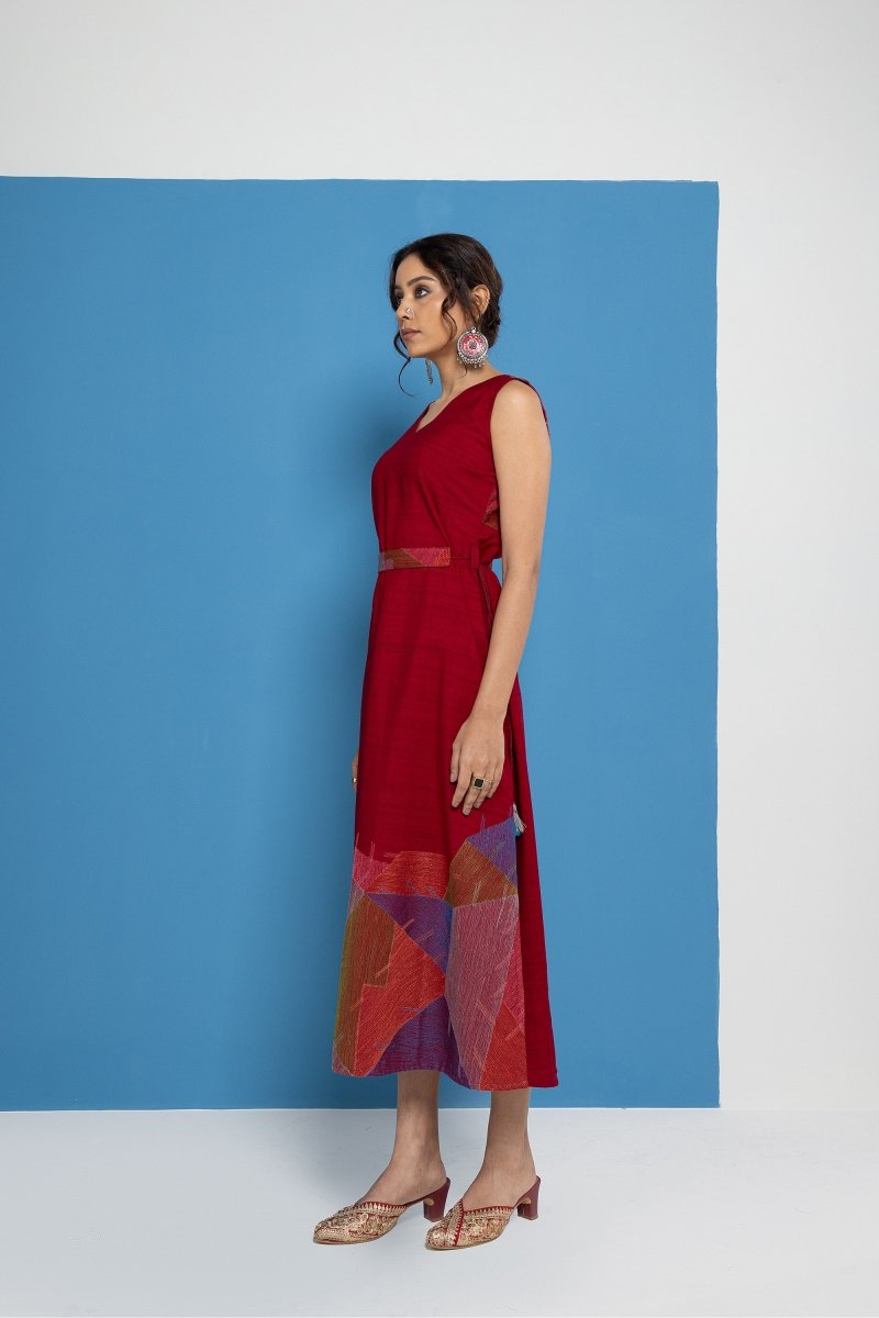 WOK Multicolor Embroidered Aline Dress - Payal