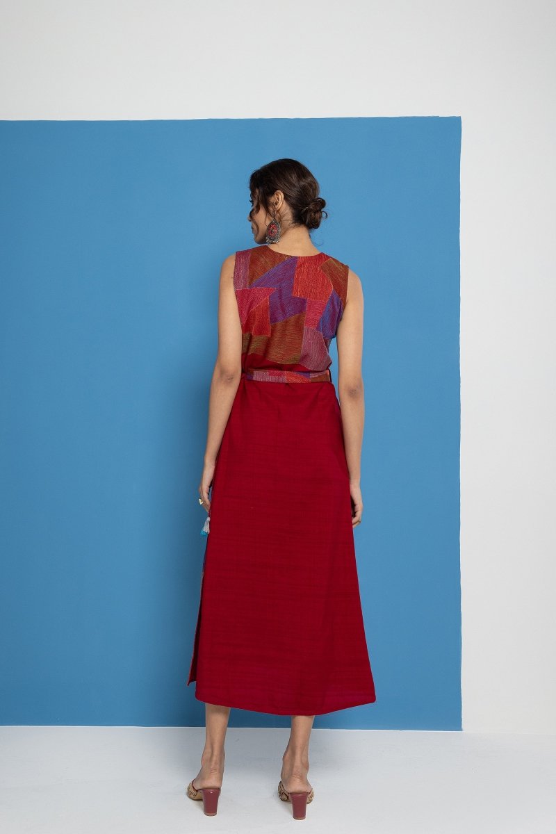 WOK Multicolor Embroidered Aline Dress - Payal