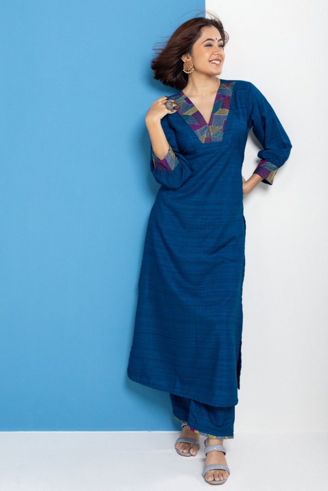 WOK Multicolor Embroidered Kurta Set - Payal