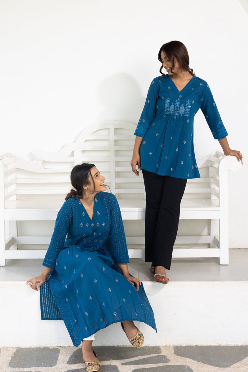 WOK Pleated Jcquard Short Top - Payal