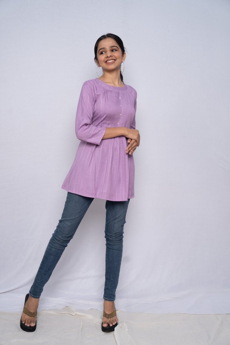 WOK Pleated Short Kurti Top - Payal