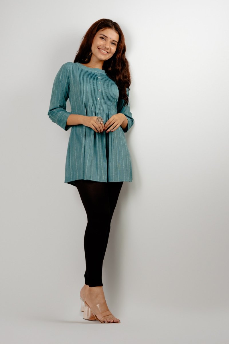 WOK Pleated Short Kurti Top - Payal