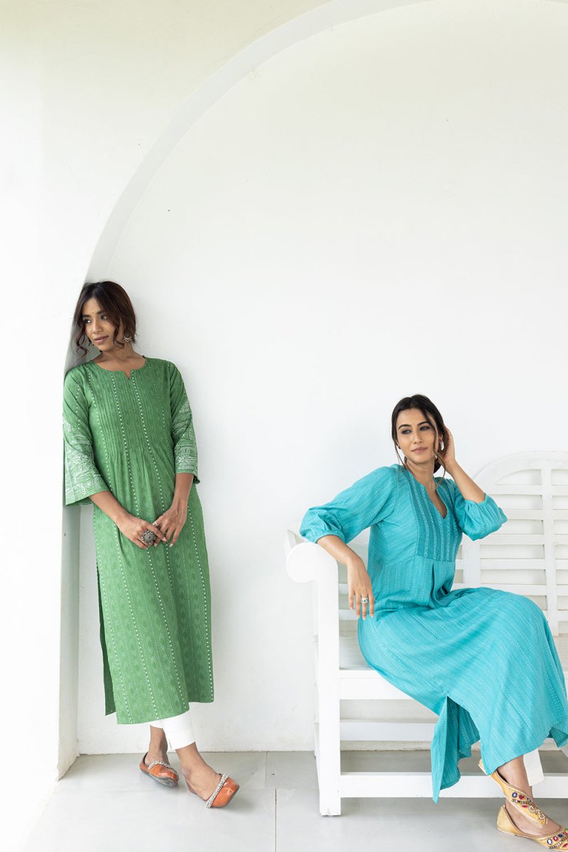 WOK Pleated Stripe Kurta - Payal