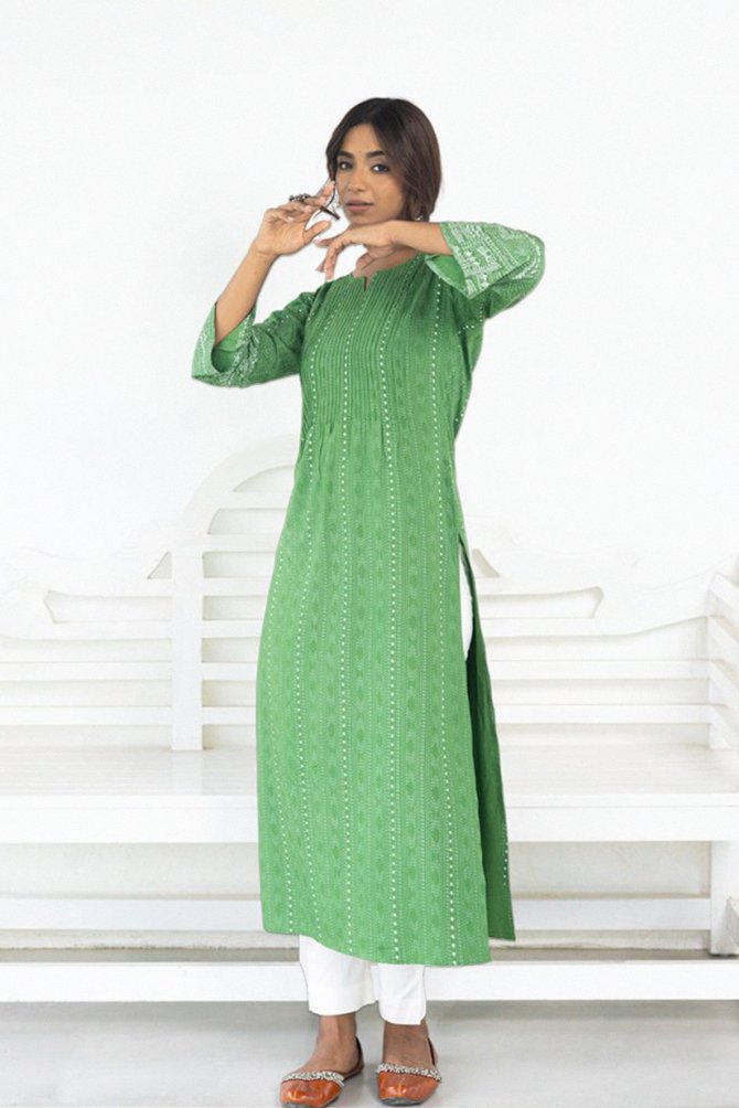 WOK Pleated Stripe Kurta - Payal