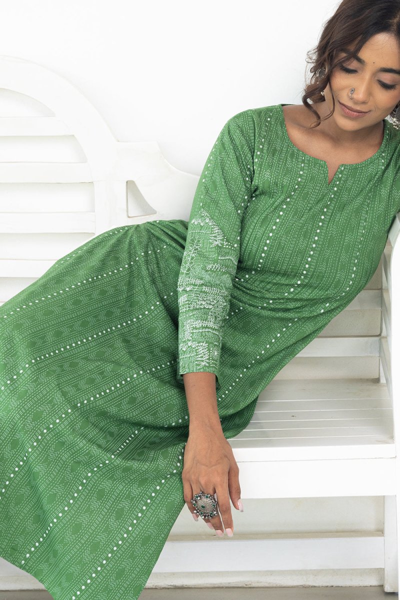 WOK Pleated Stripe Kurta - Payal