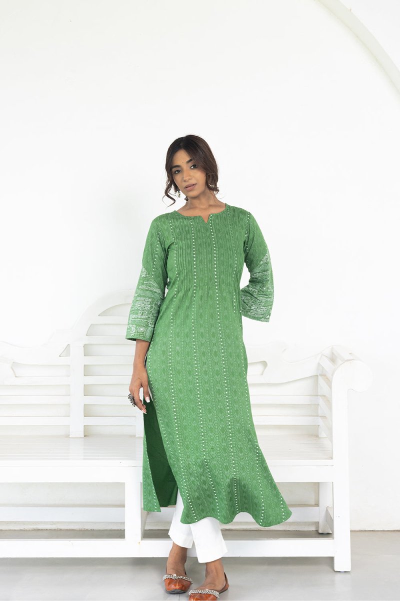 WOK Pleated Stripe Kurta - Payal