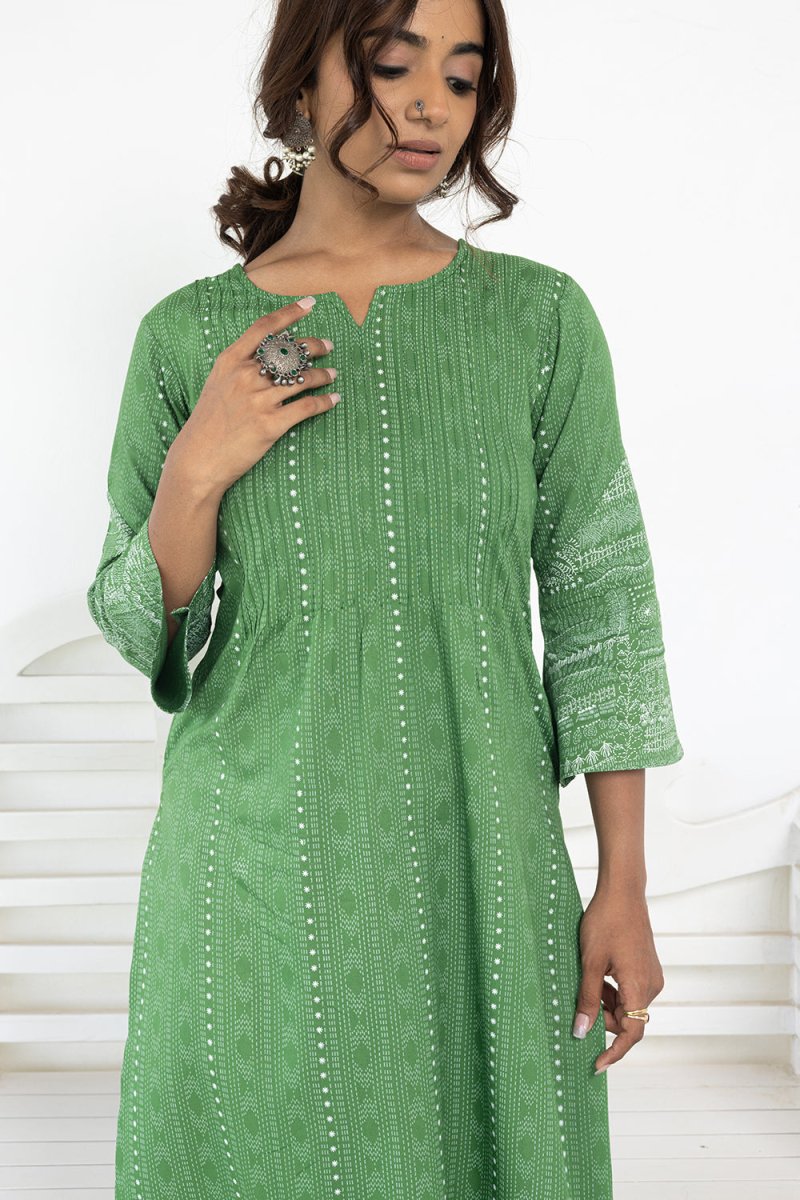 WOK Pleated Stripe Kurta - Payal