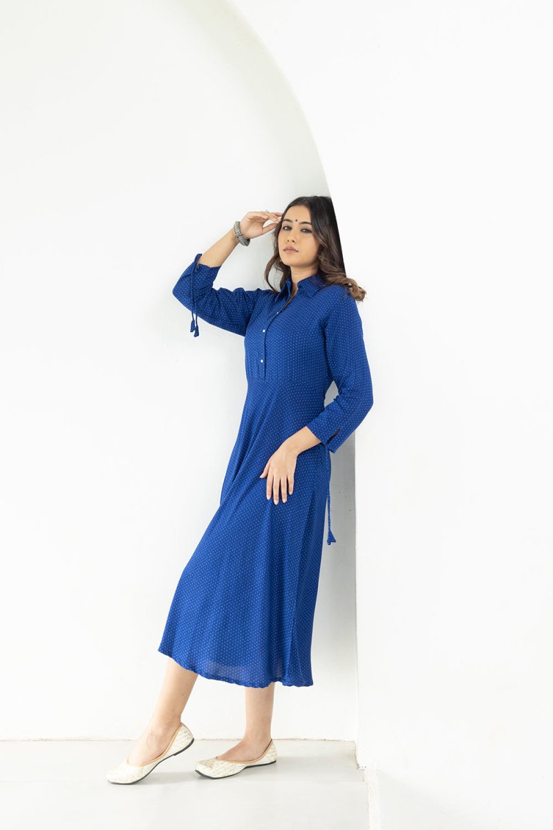 WOK Polka Dot Dress with Collar - Payal