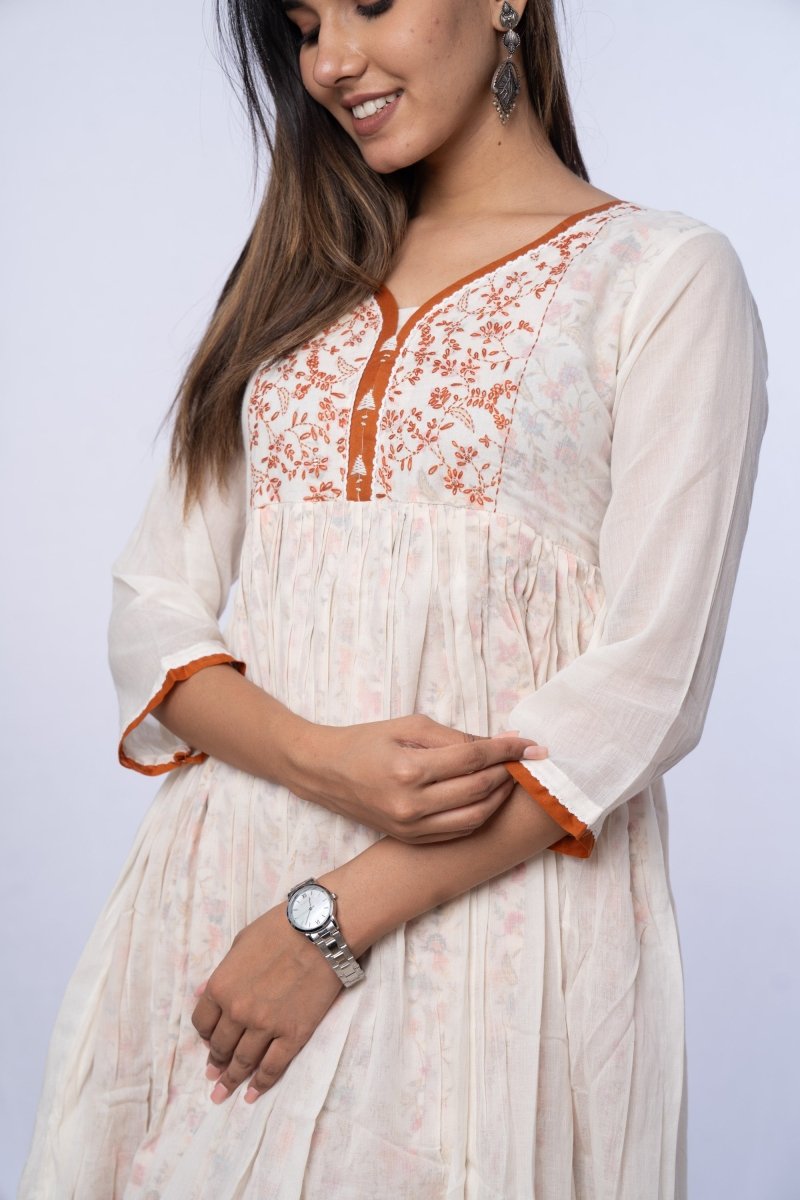 WOK Printed Mulmul Kurti Dress - Payal