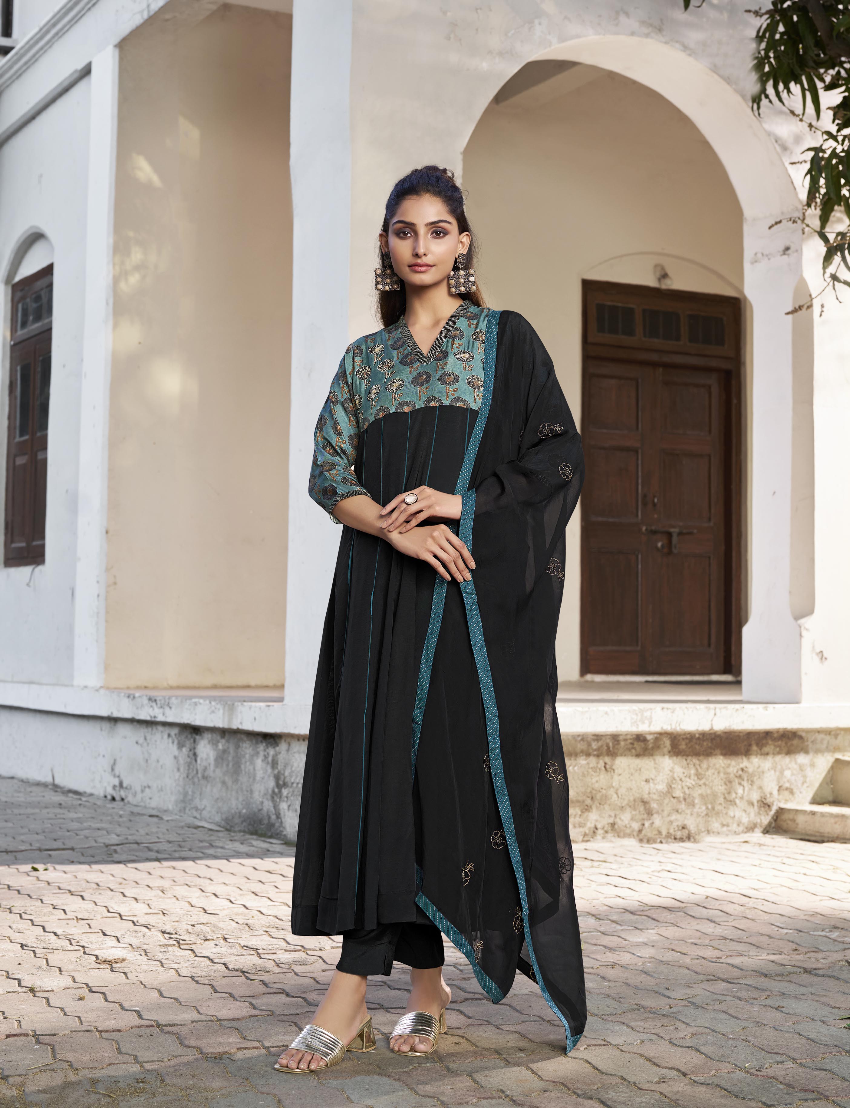 Rama Muslin Anarkali Salwar Suit Set
