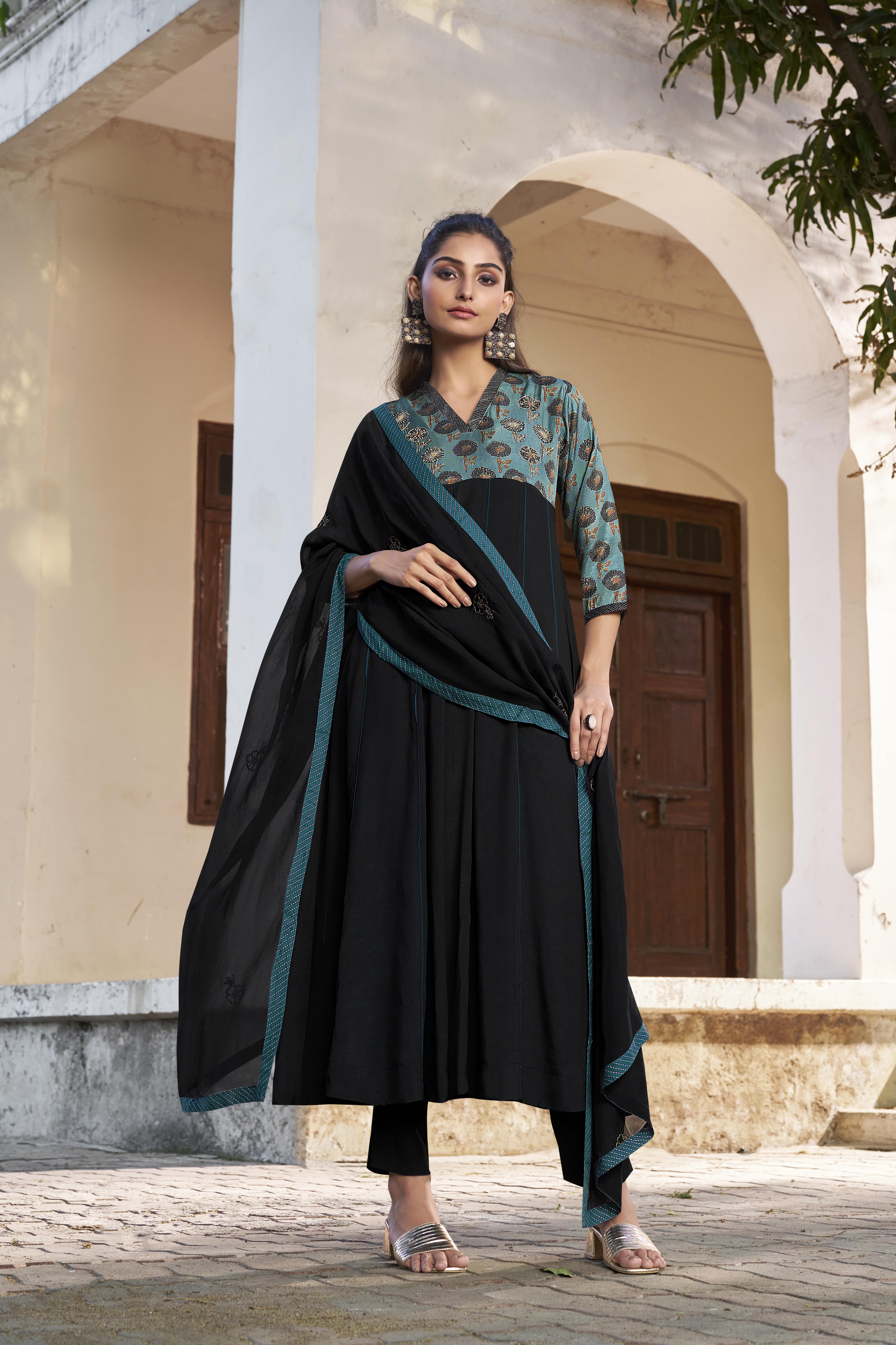 Rama Muslin Anarkali Salwar Suit Set