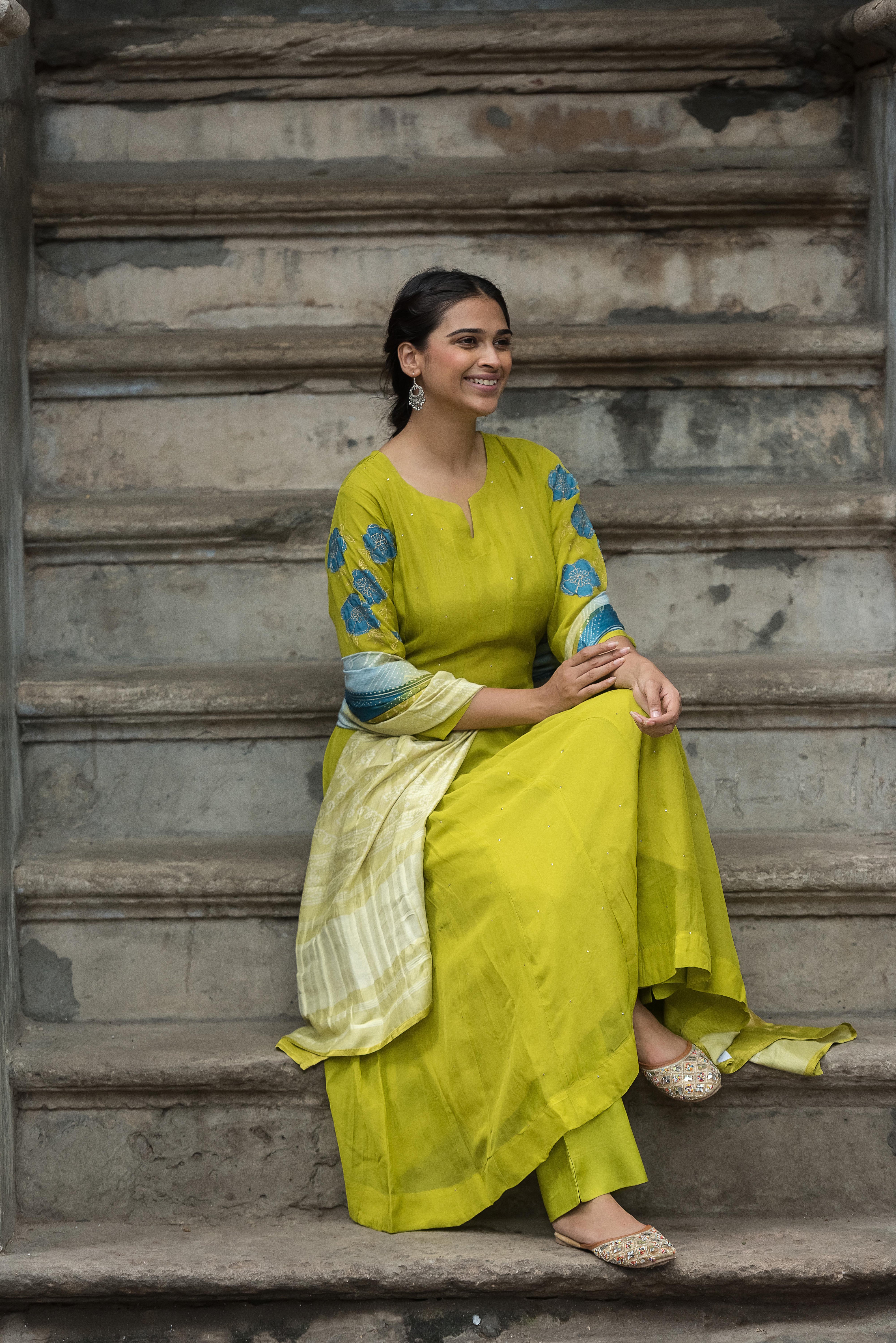Green Anarkali Salwar Suit