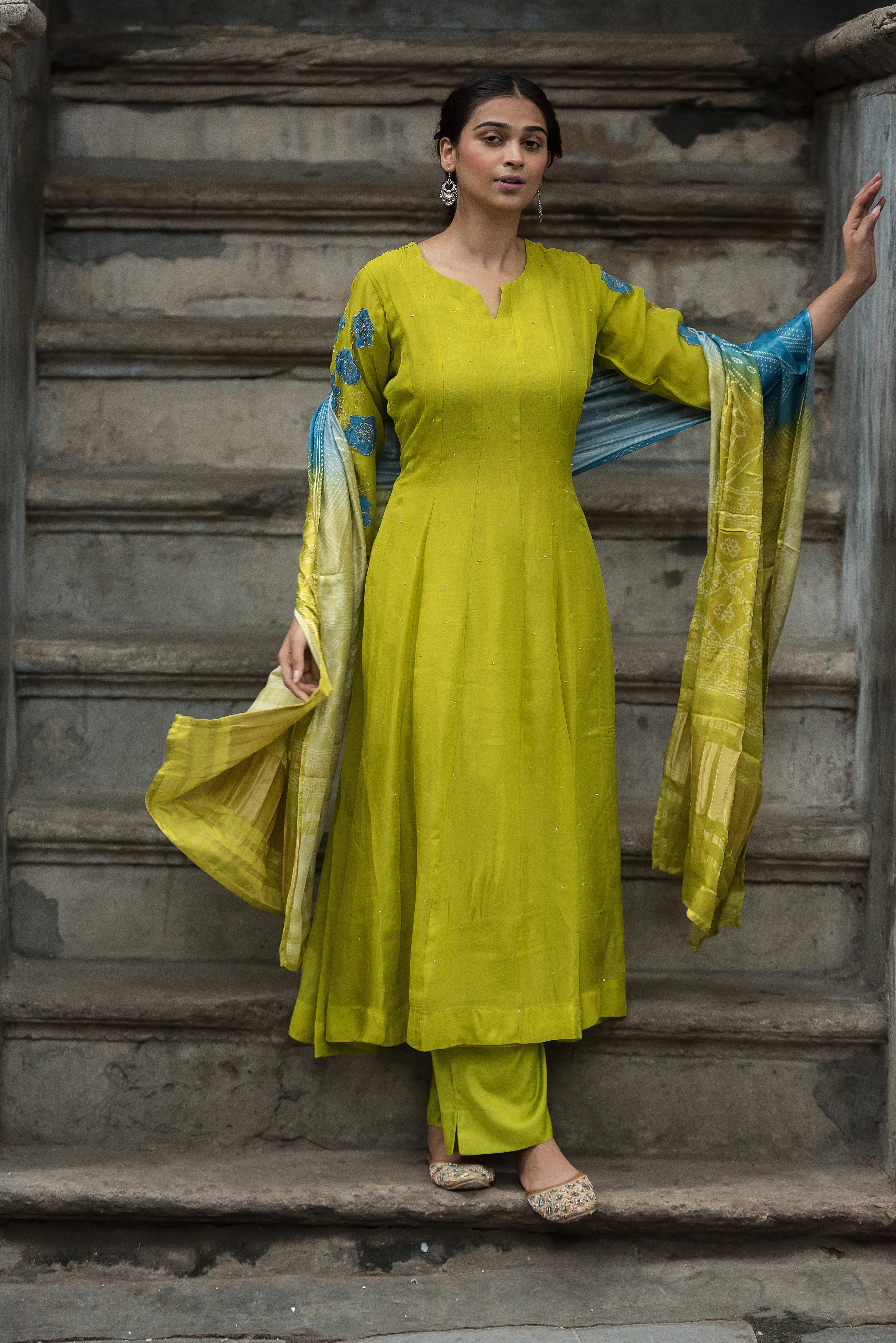 Green Anarkali Salwar Suit