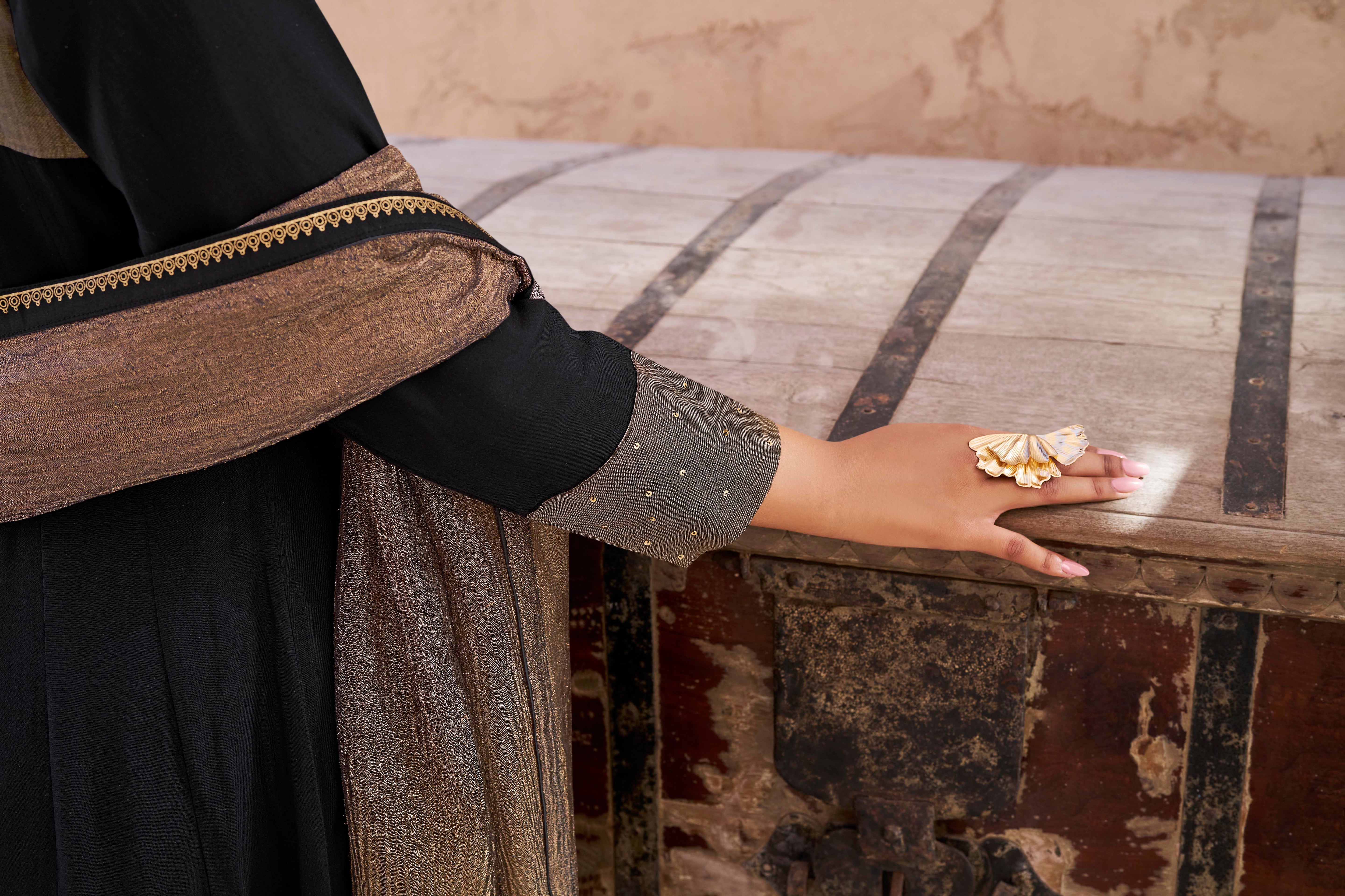 Black Flared Salwar Suit