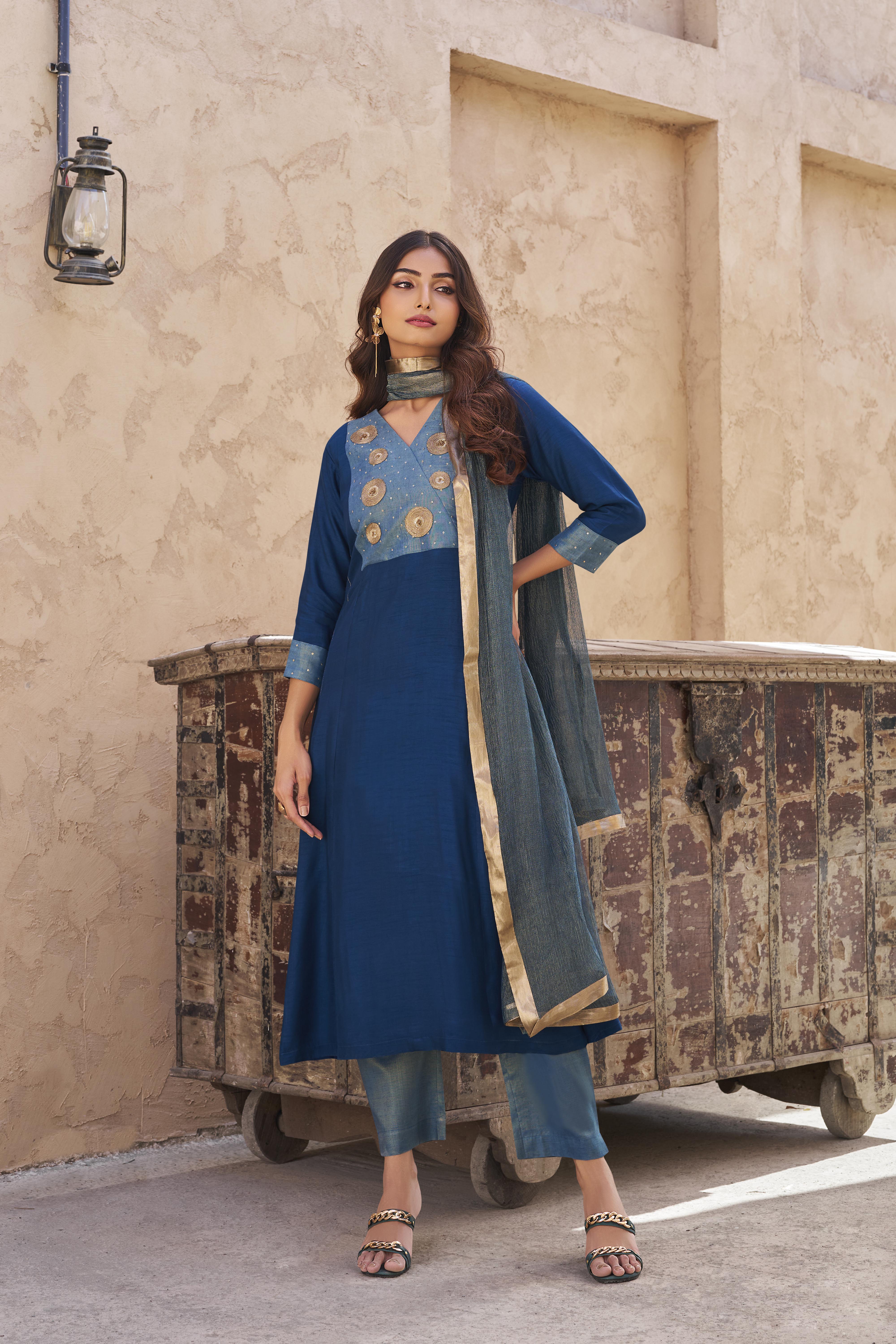 Peacock A-line Salwar Suit