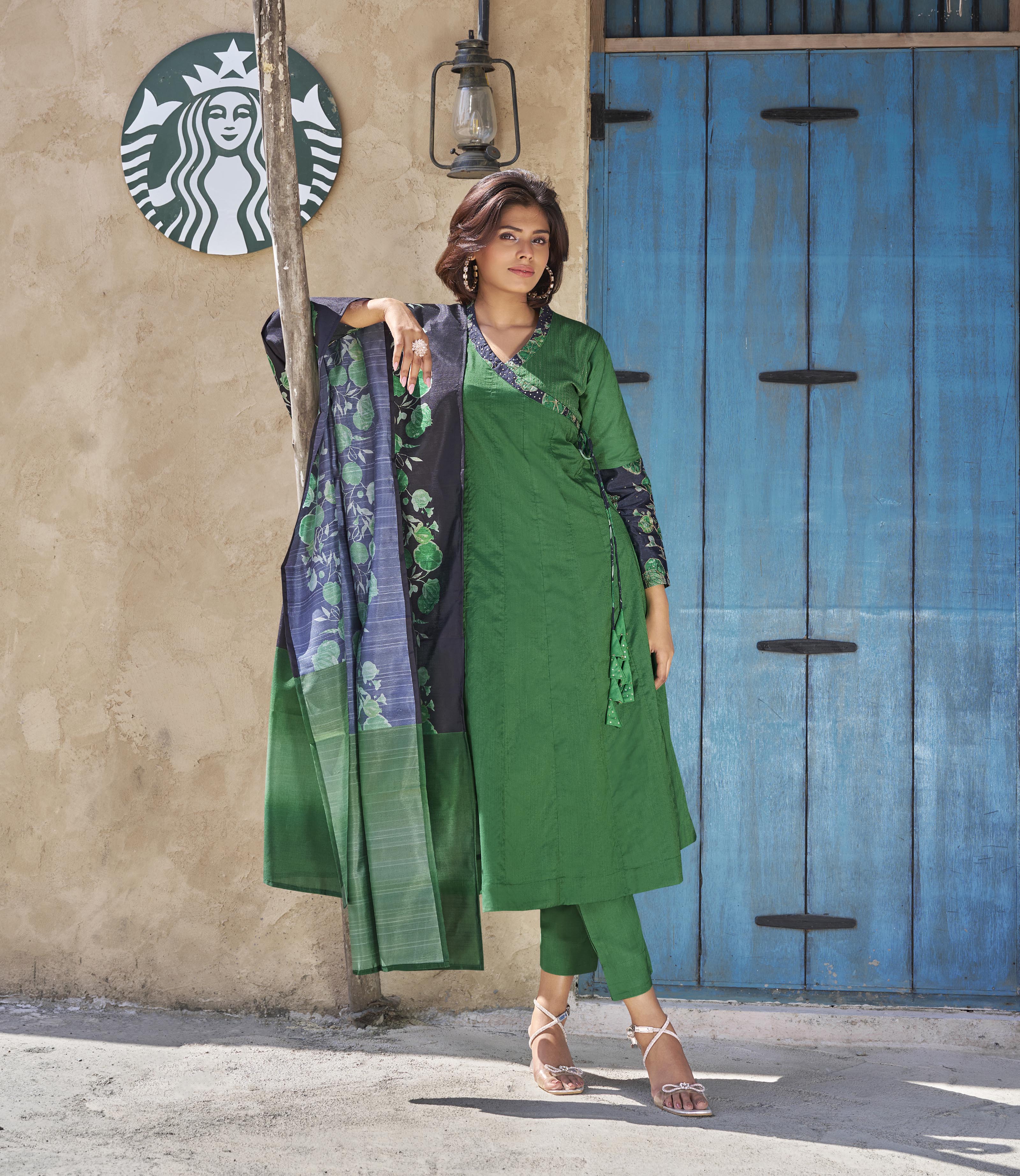 Graceful Green Anarkali Salwar Suit