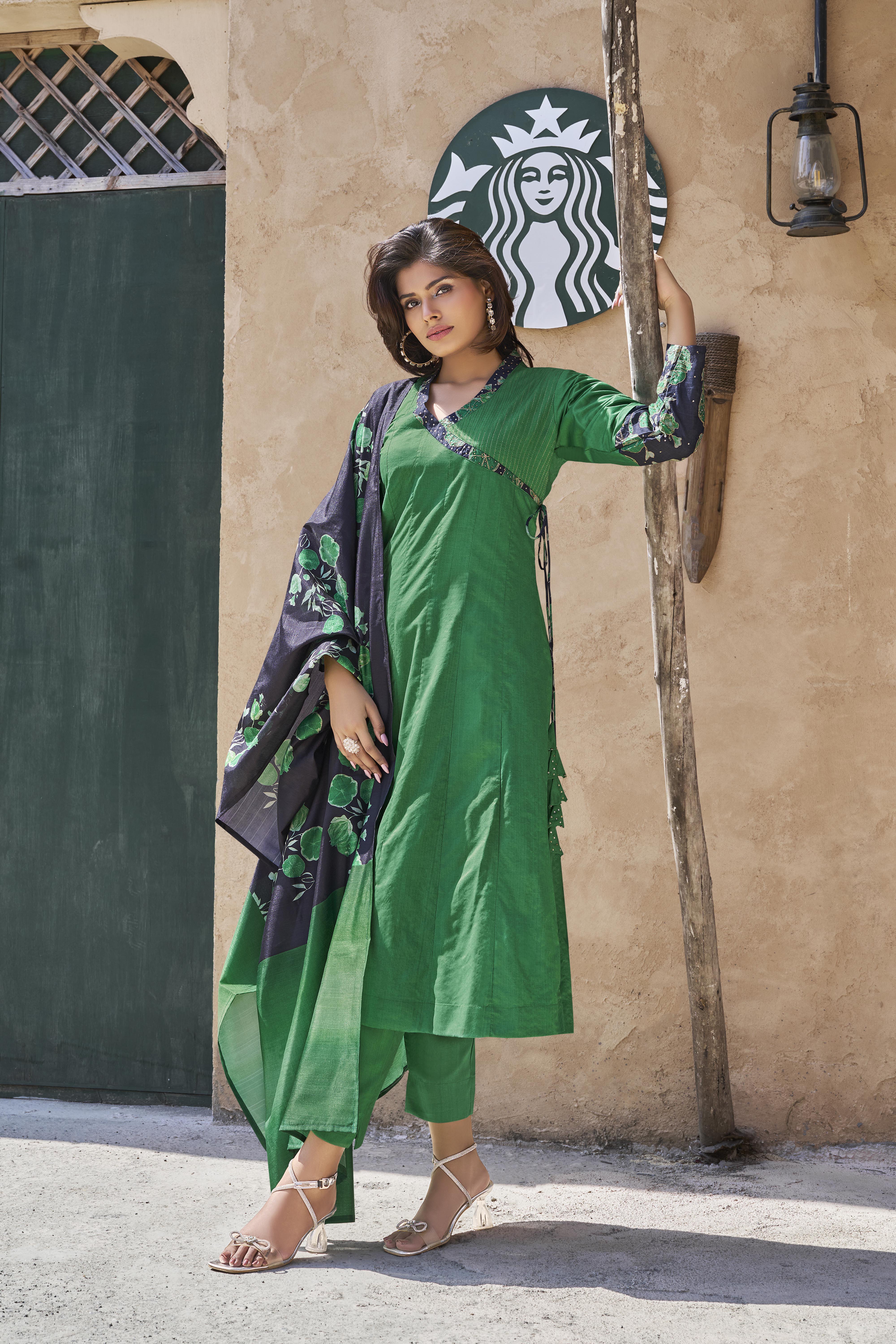 Graceful Green Anarkali Salwar Suit