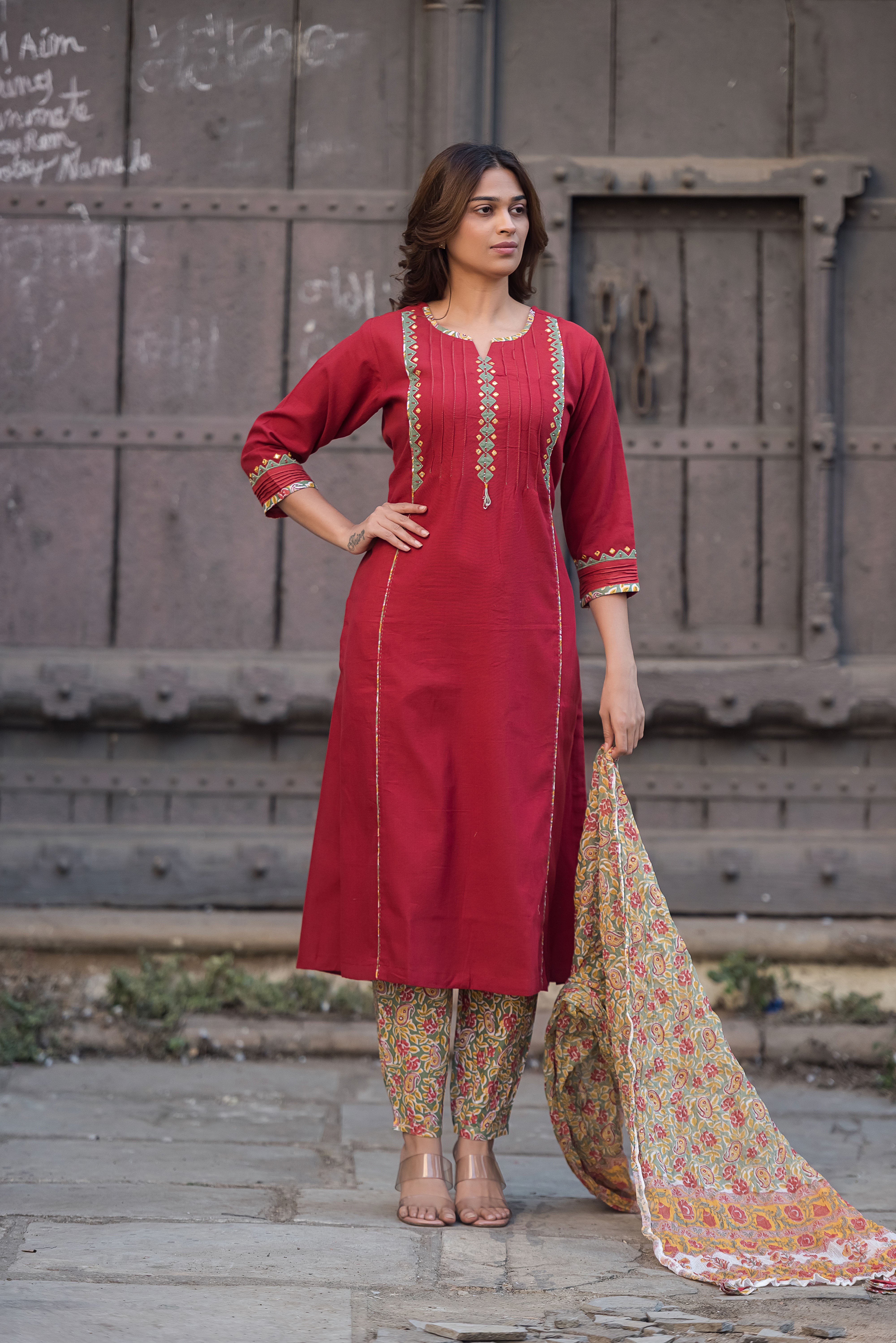 Maroon Aline Suit Set