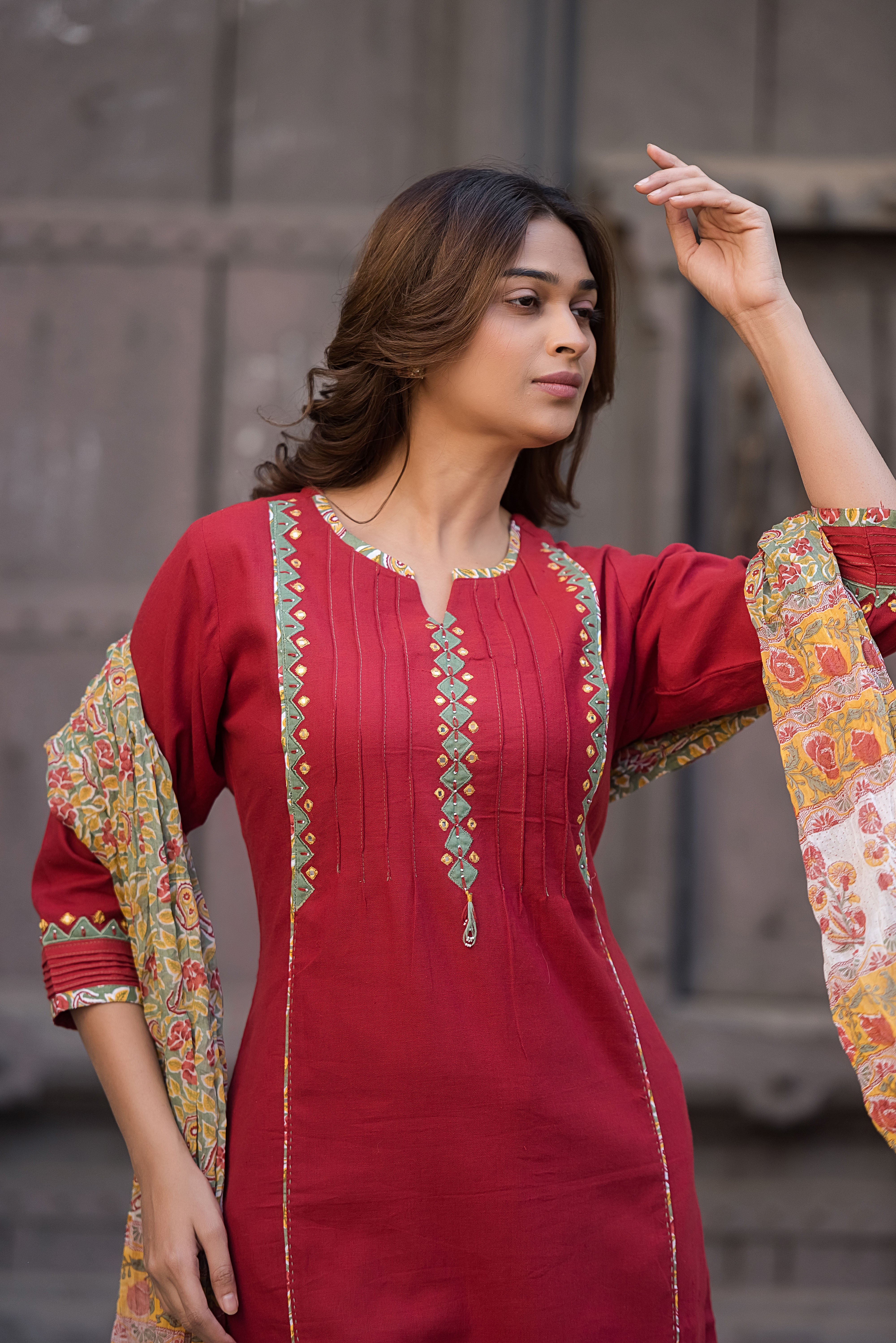 Maroon Aline Suit Set