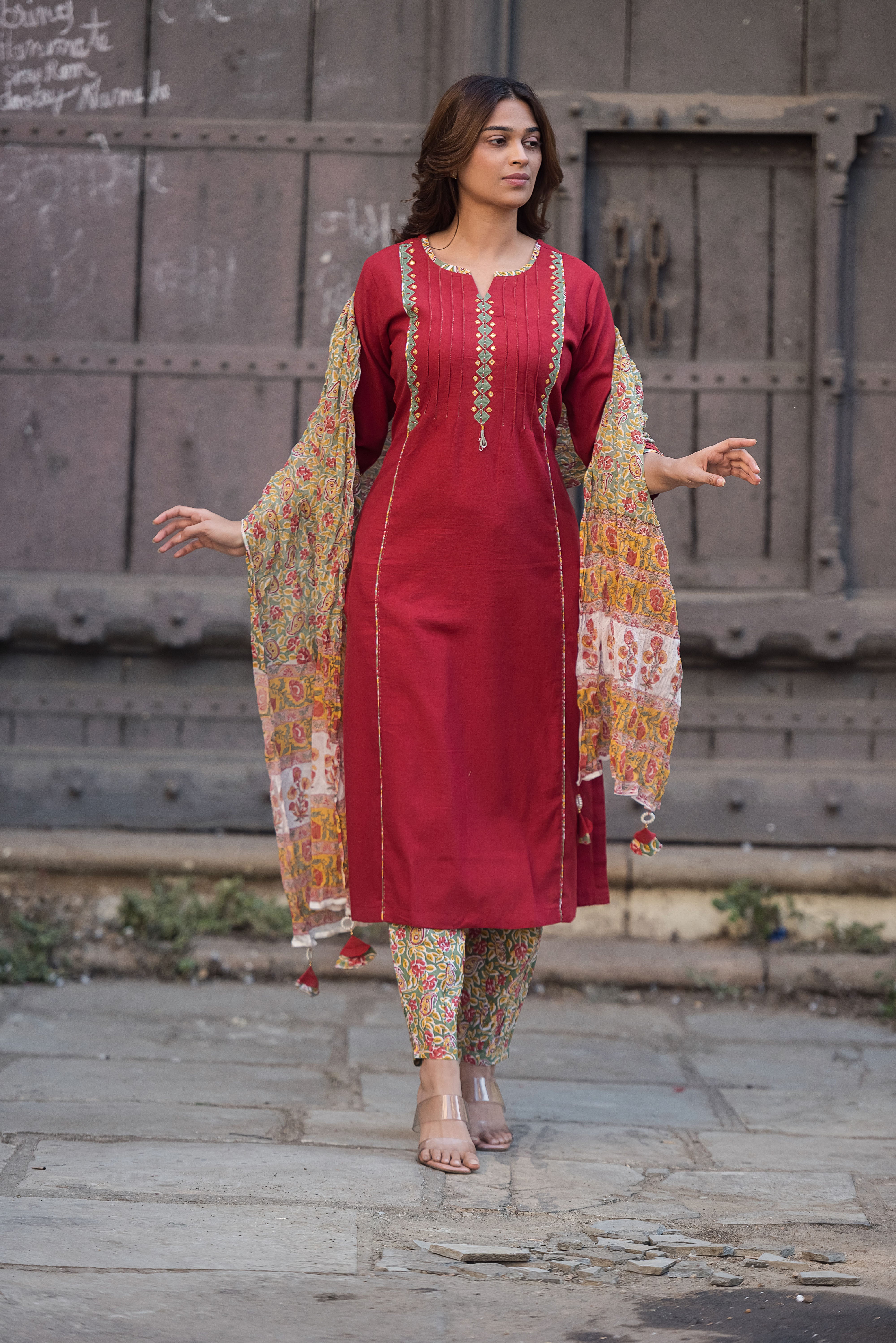 Maroon Aline Suit Set