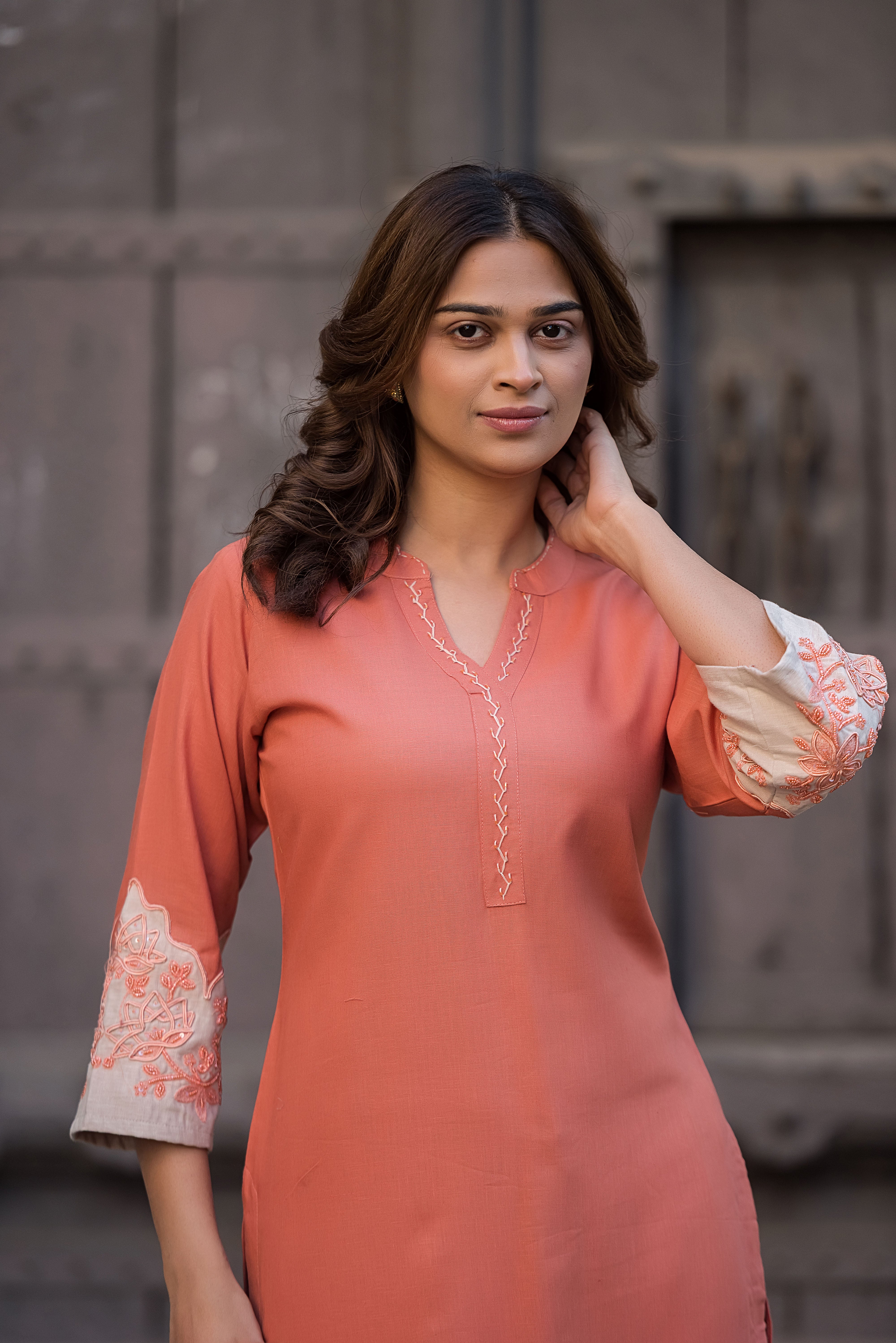 Rust Straight Suit Set