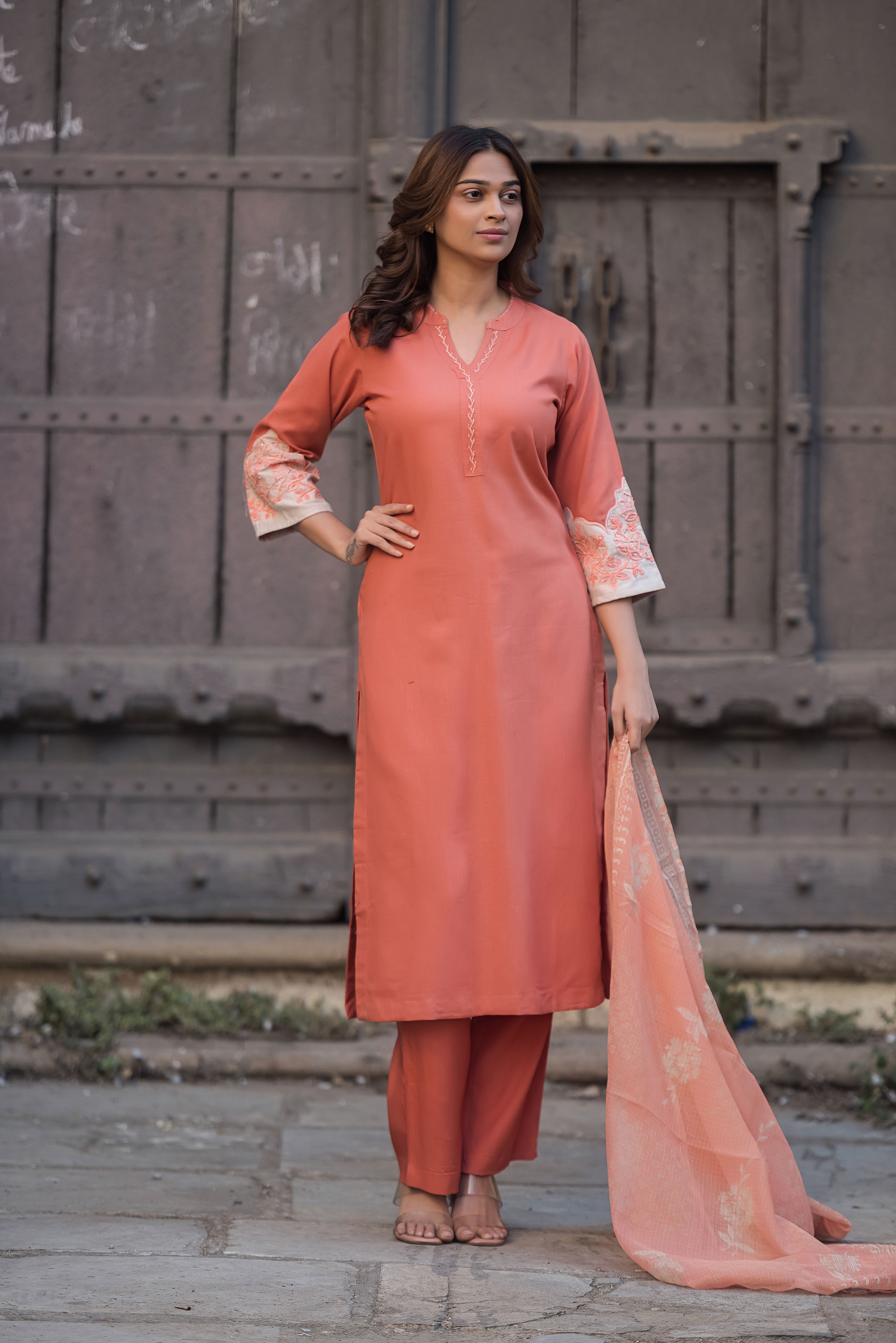 Rust Straight Suit Set