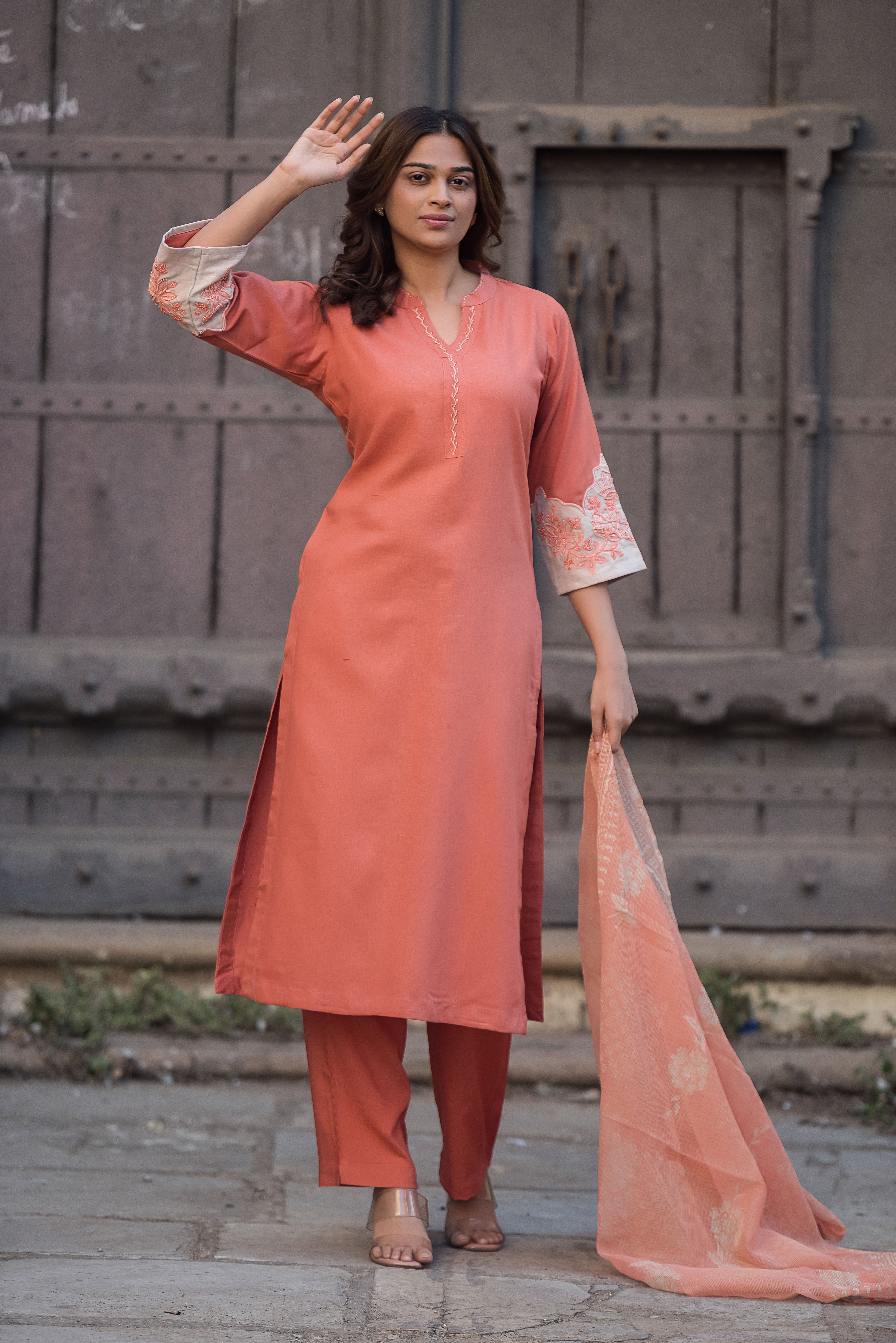 Rust Straight Suit Set