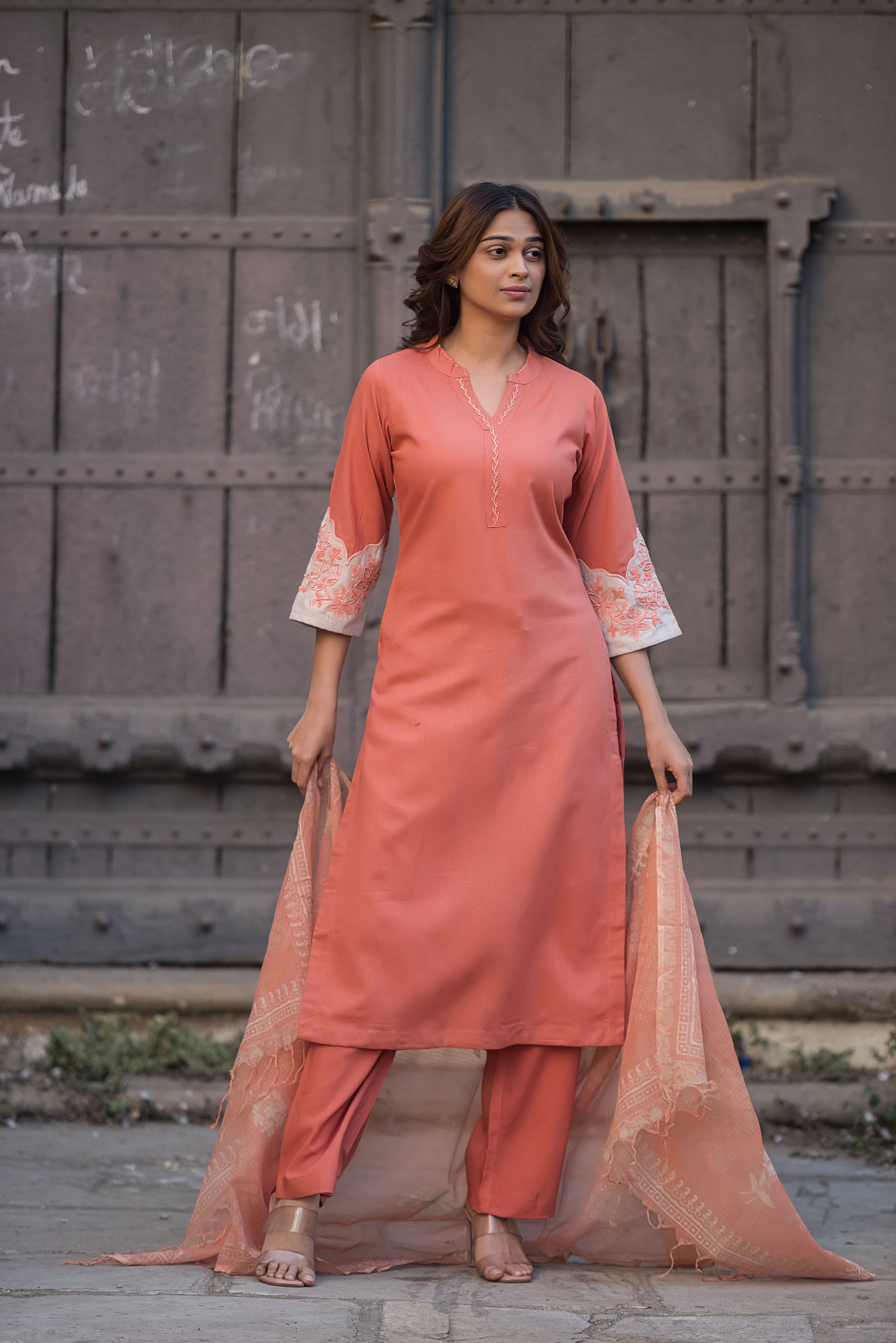 Rust Straight Suit Set