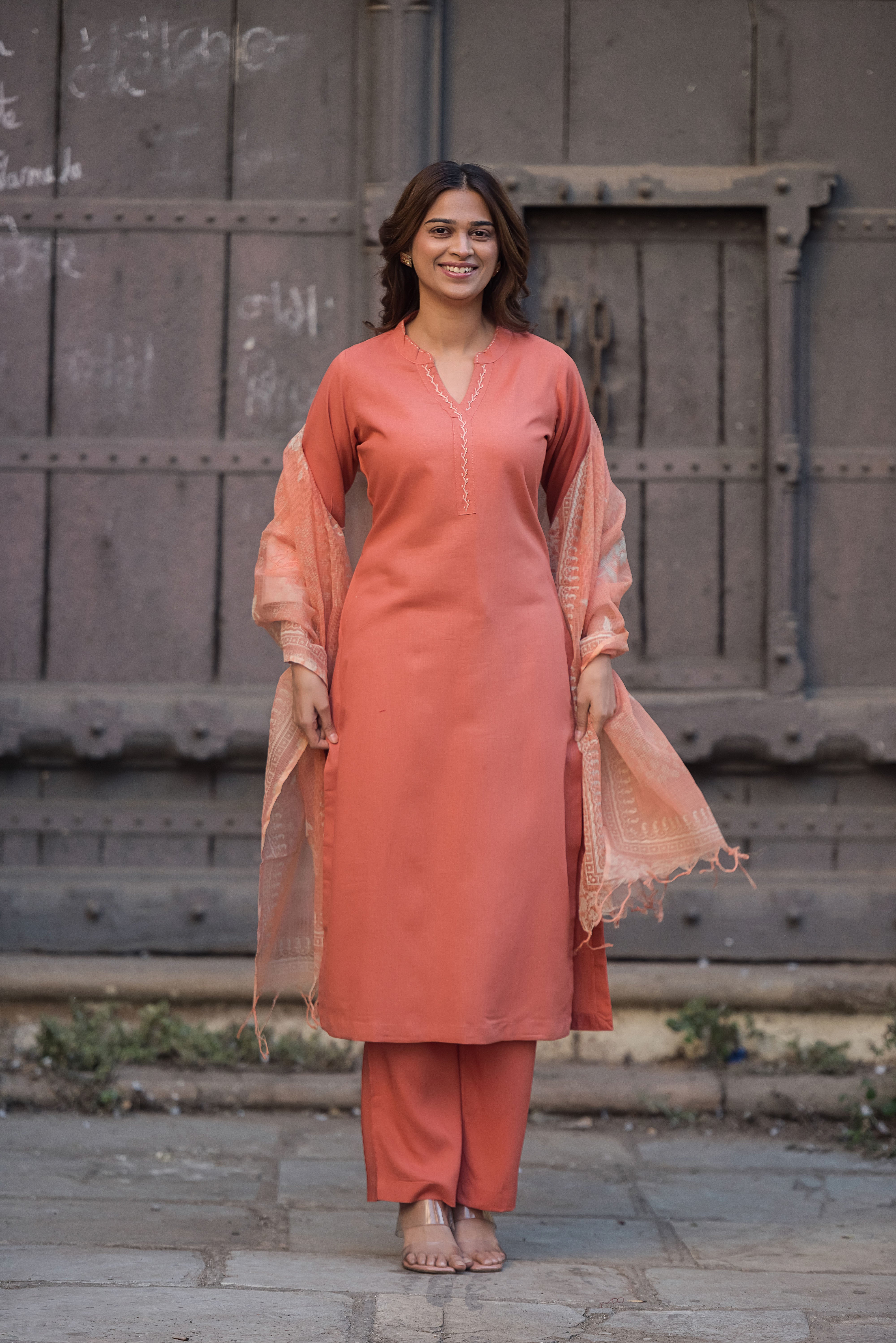 Rust Straight Suit Set