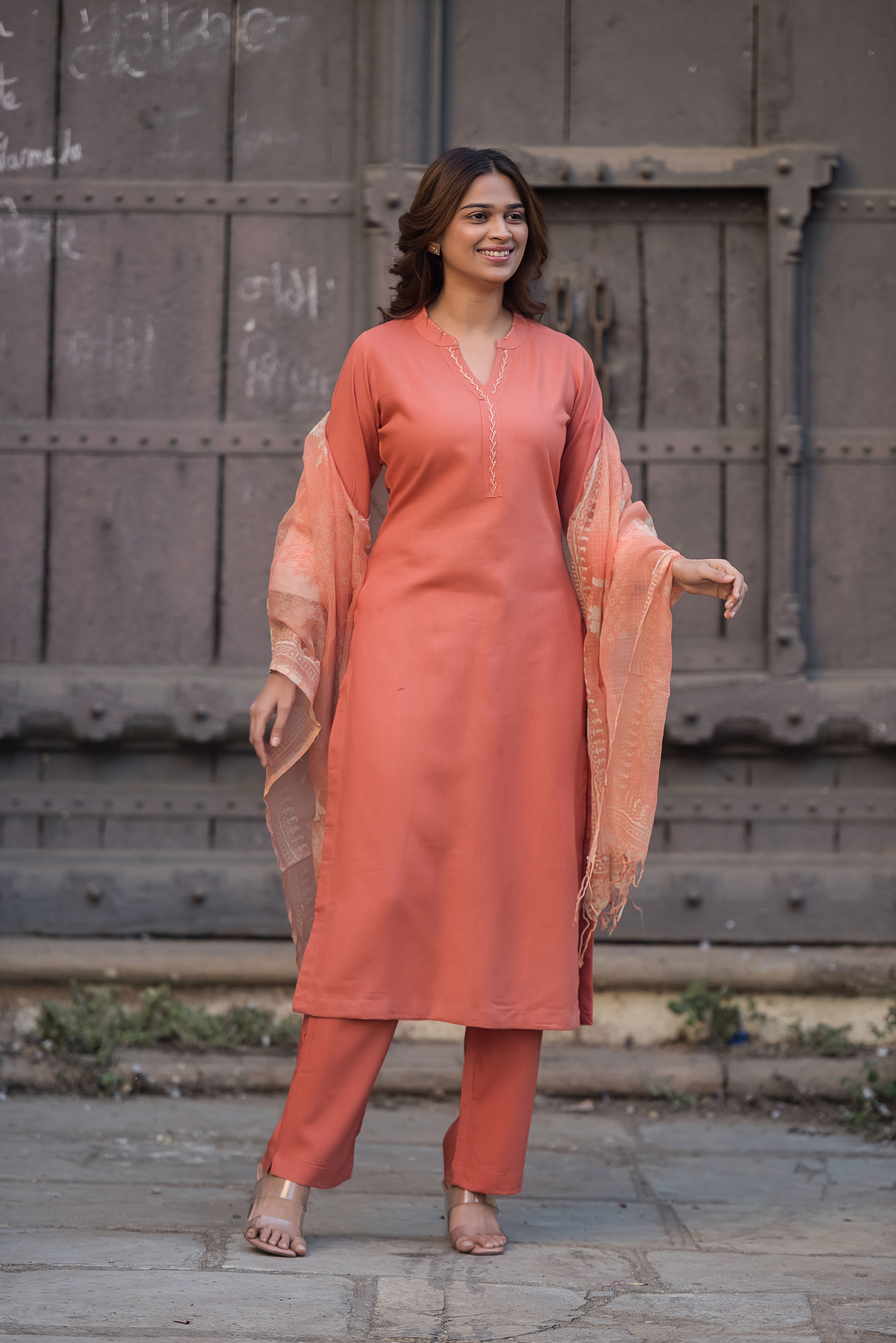 Rust Straight Suit Set