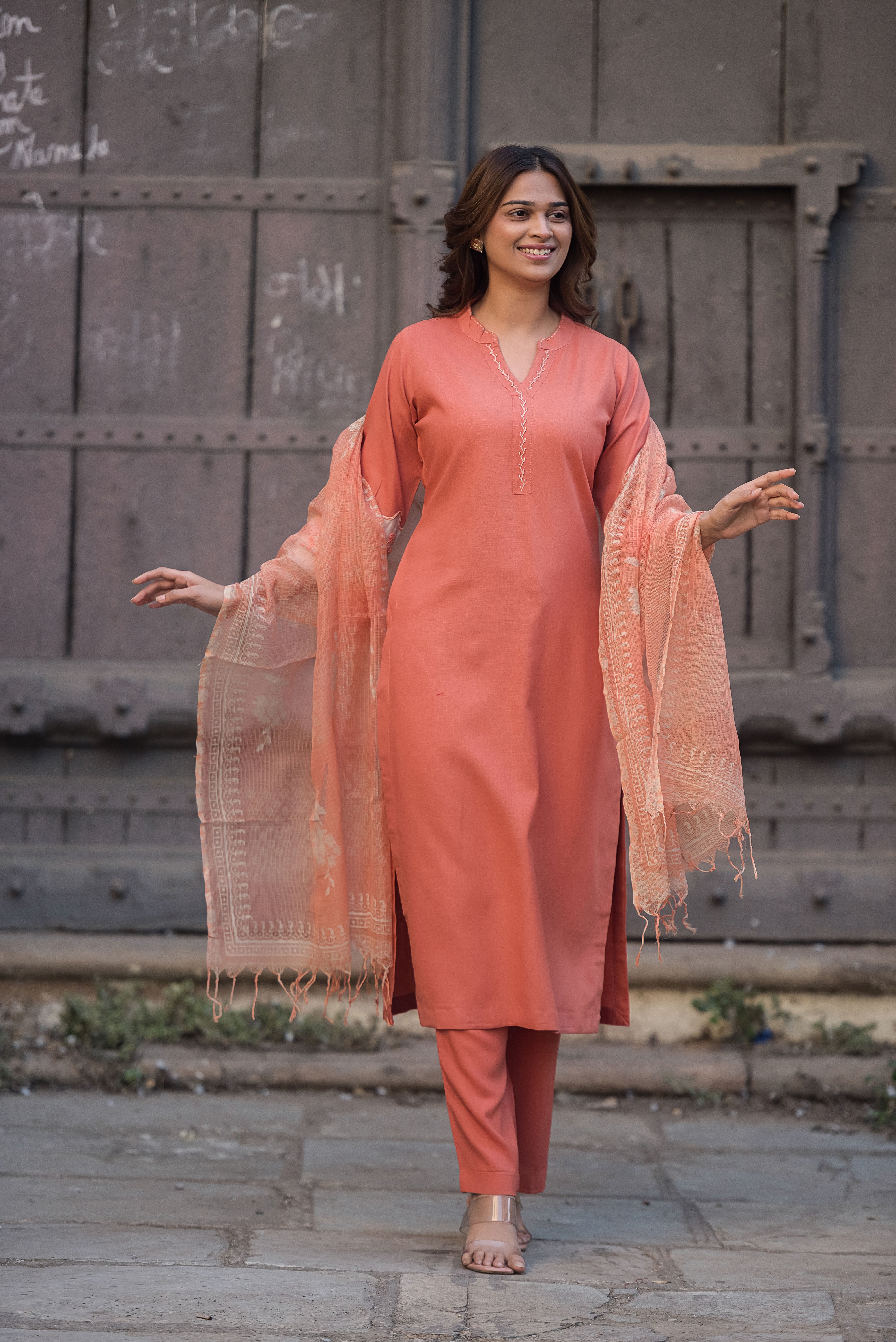 Rust Straight Suit Set