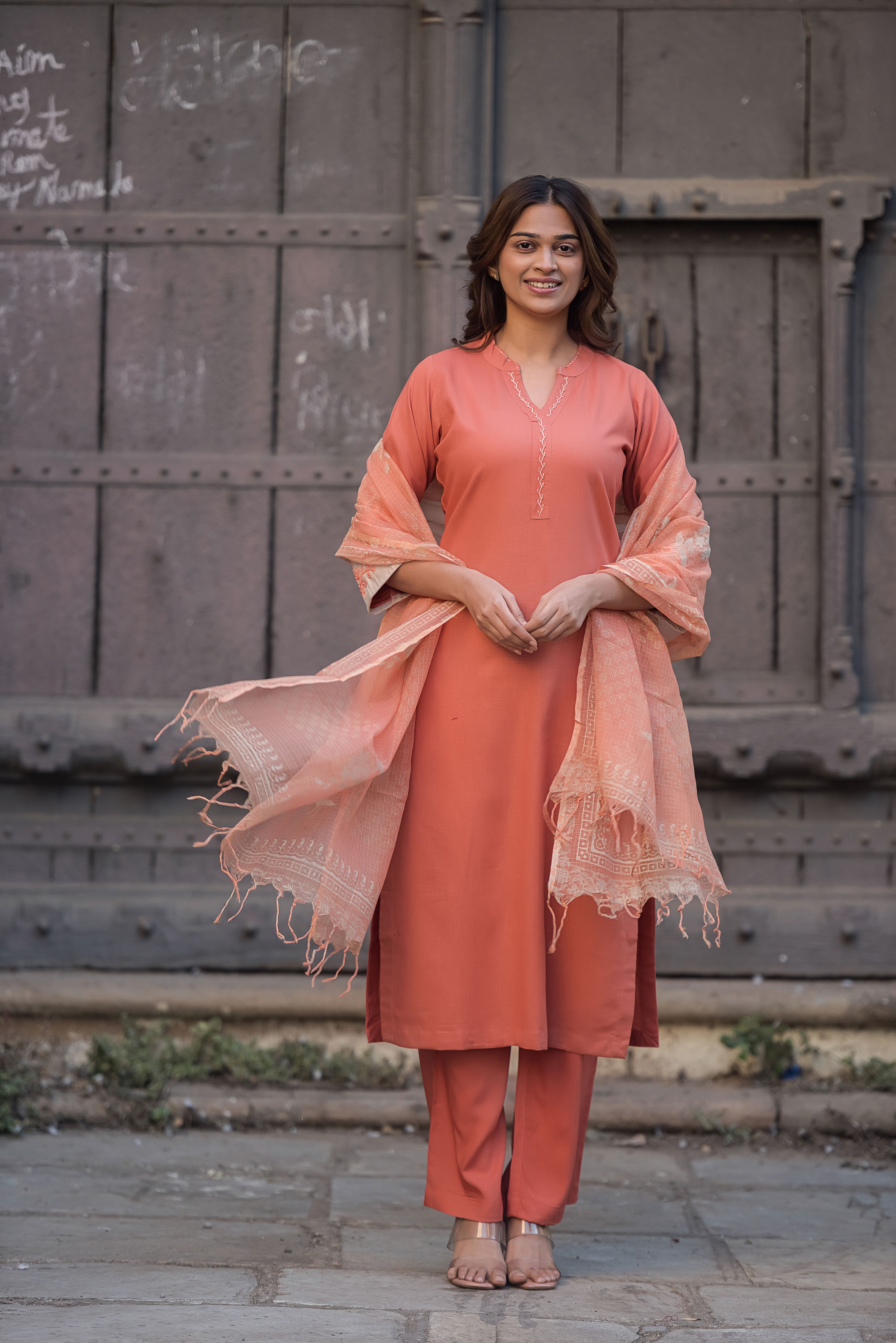 Rust Straight Suit Set