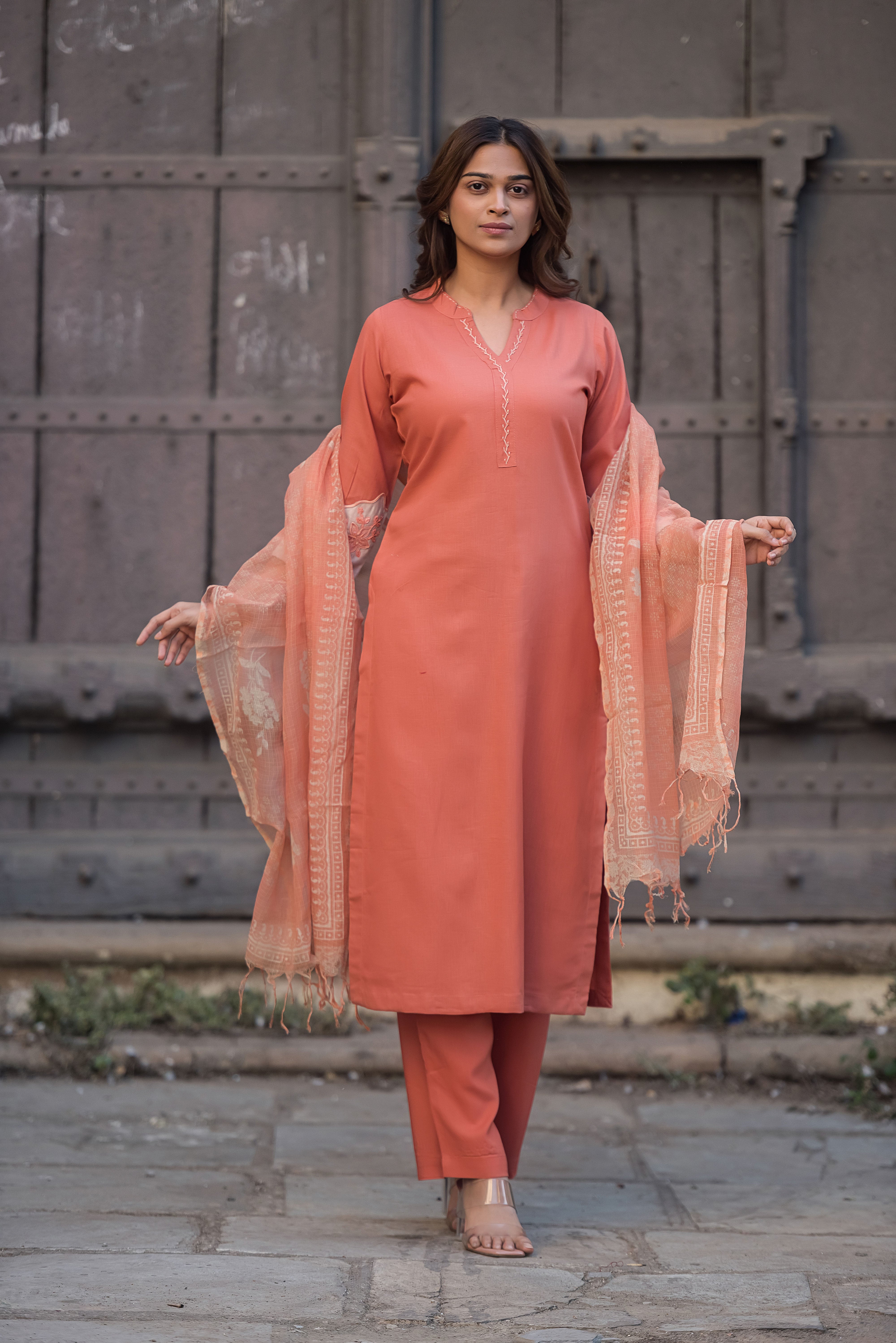 Rust Straight Suit Set