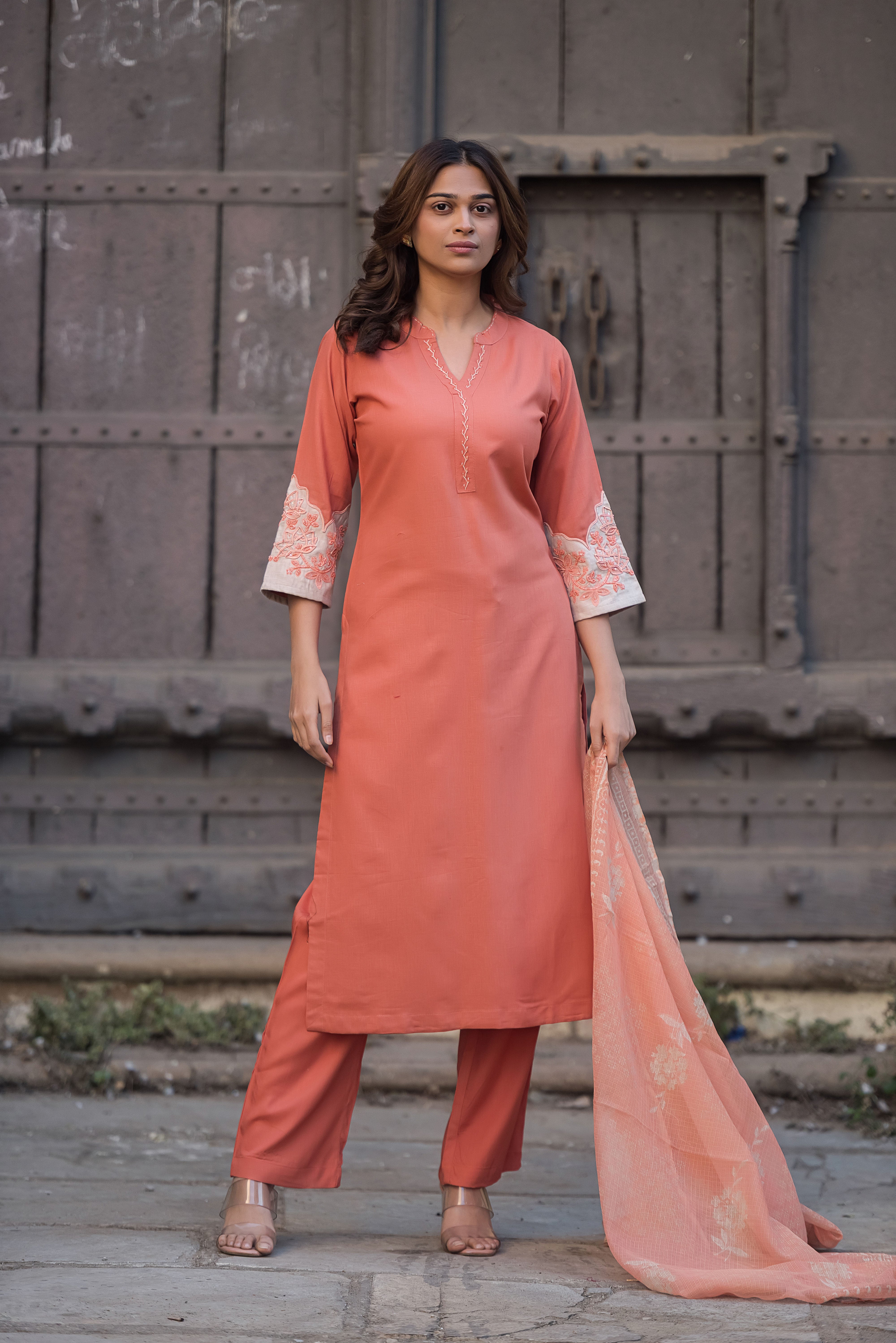 Rust Straight Suit Set