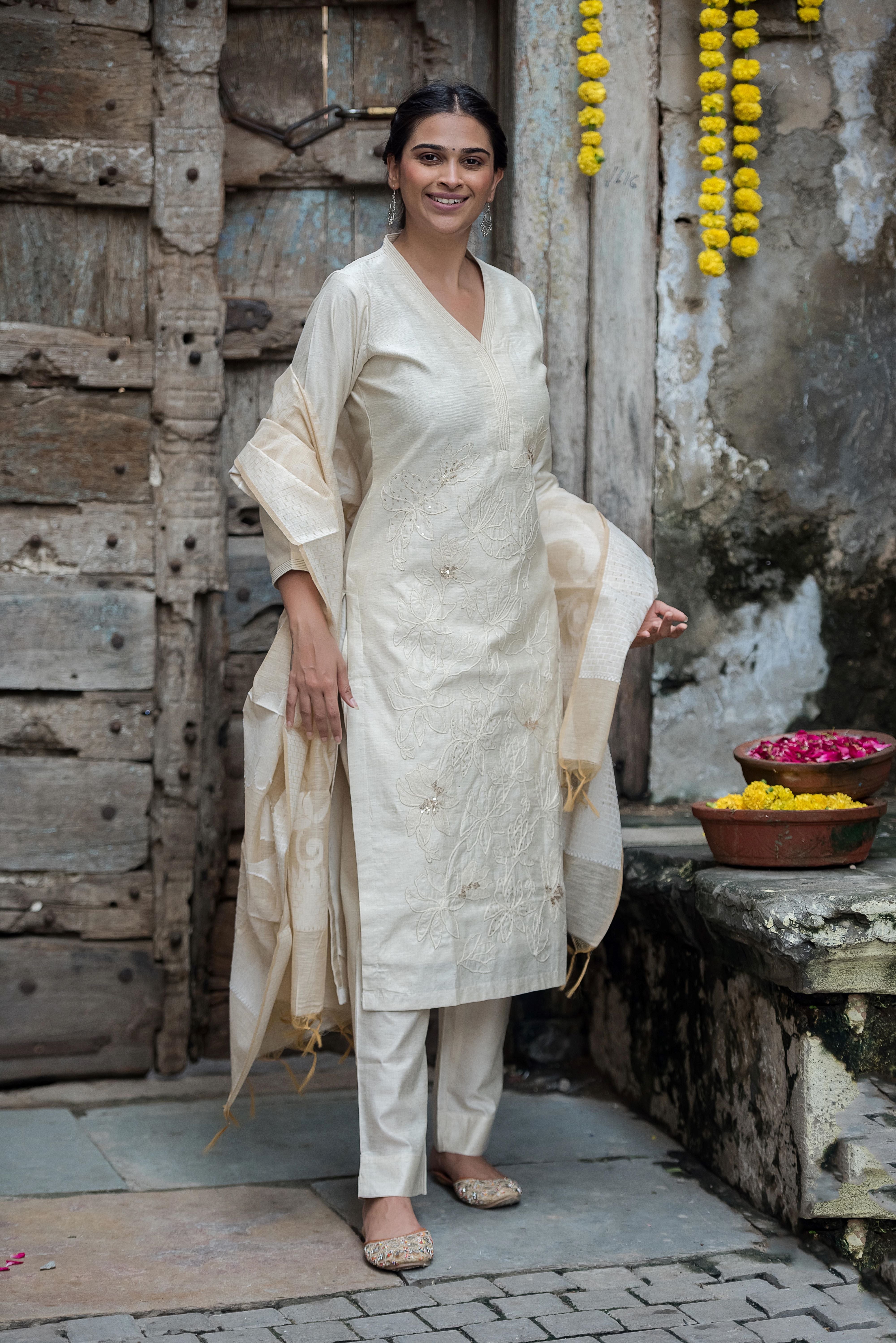 Beaige Cotton Salwar Suit