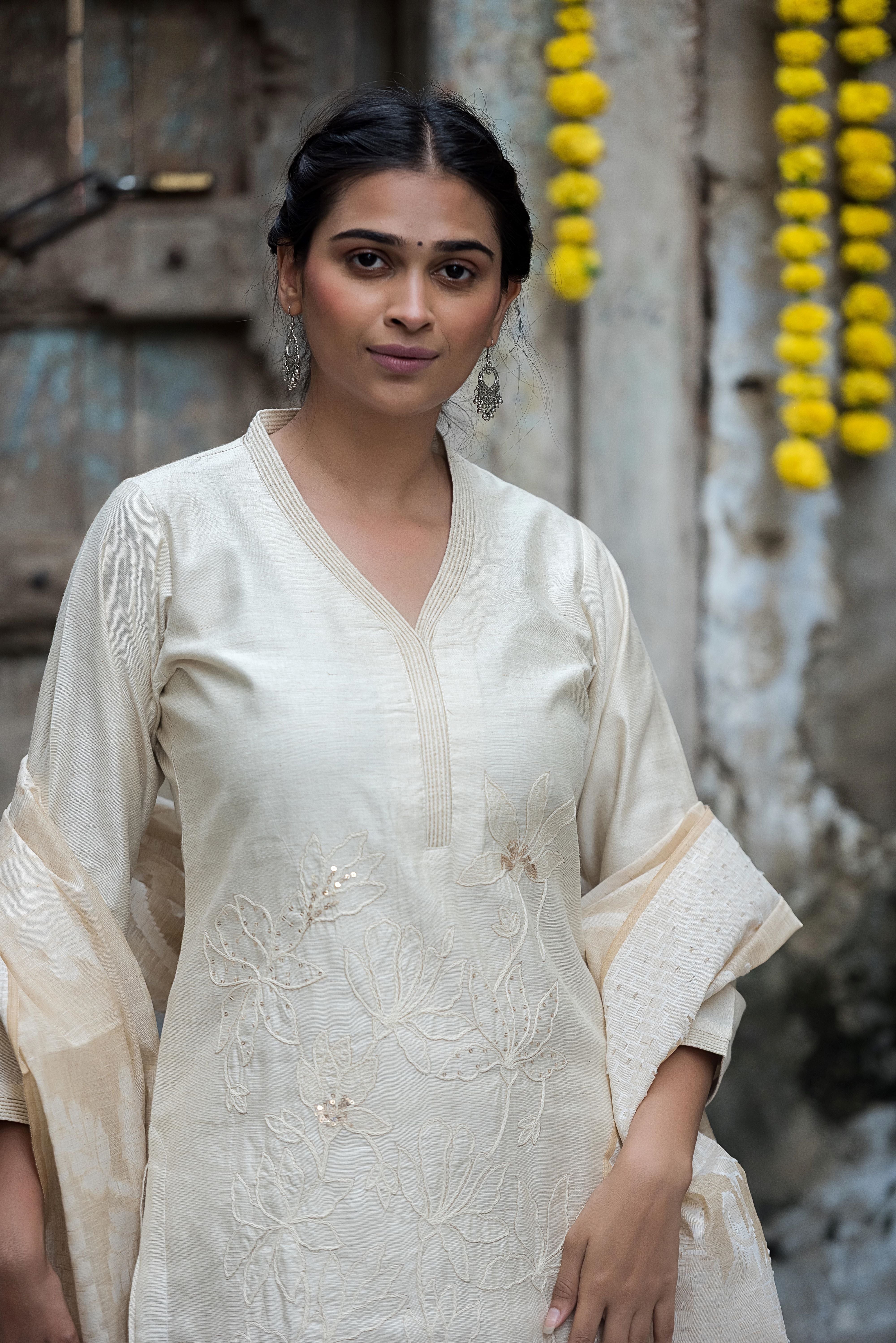 Beaige Cotton Salwar Suit