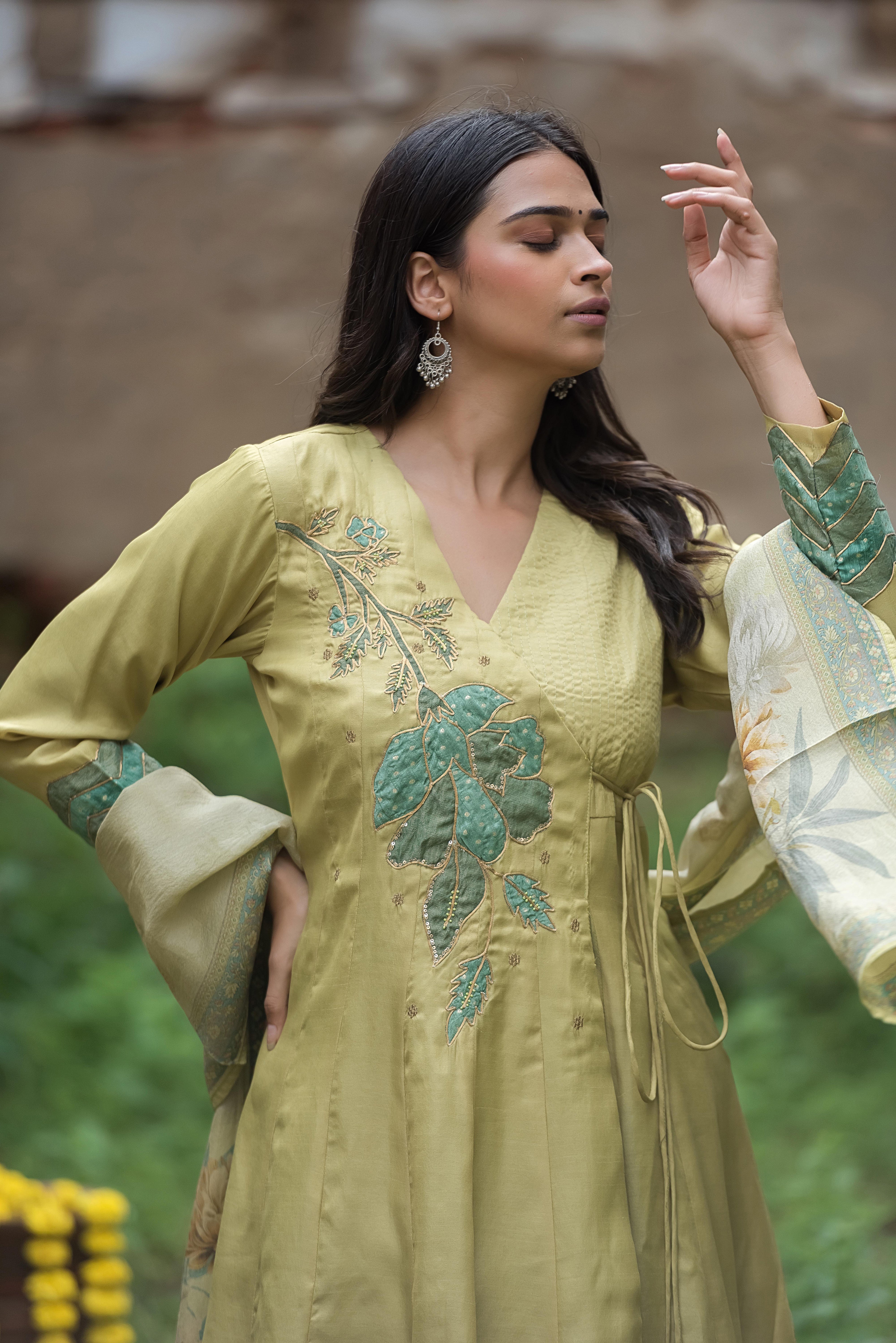 Yellow Flair-cut Salwar Suit