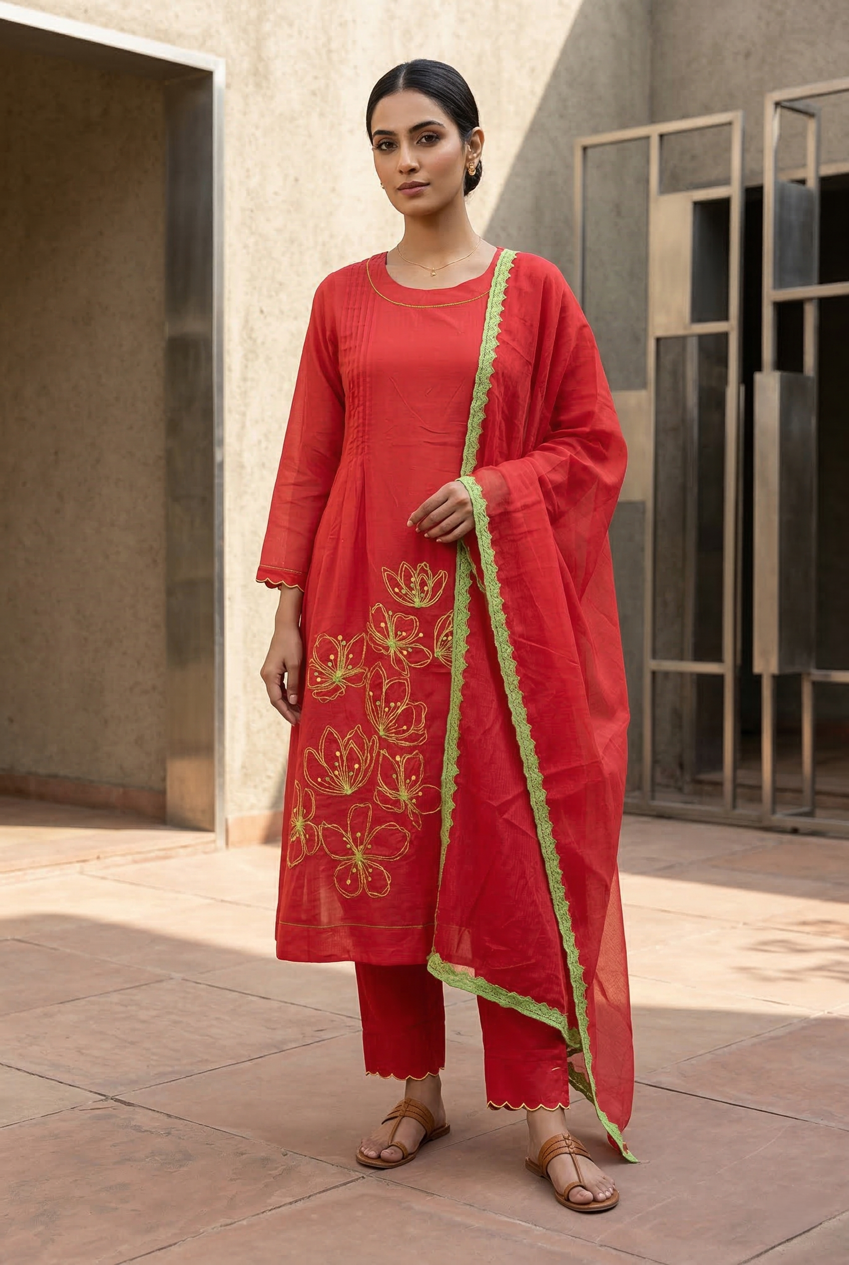 Mal Mal Straight Red Suit Set