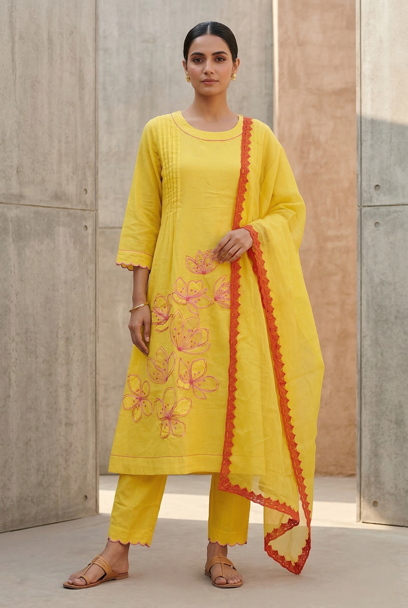 Yellow Straight Mal Suit Set