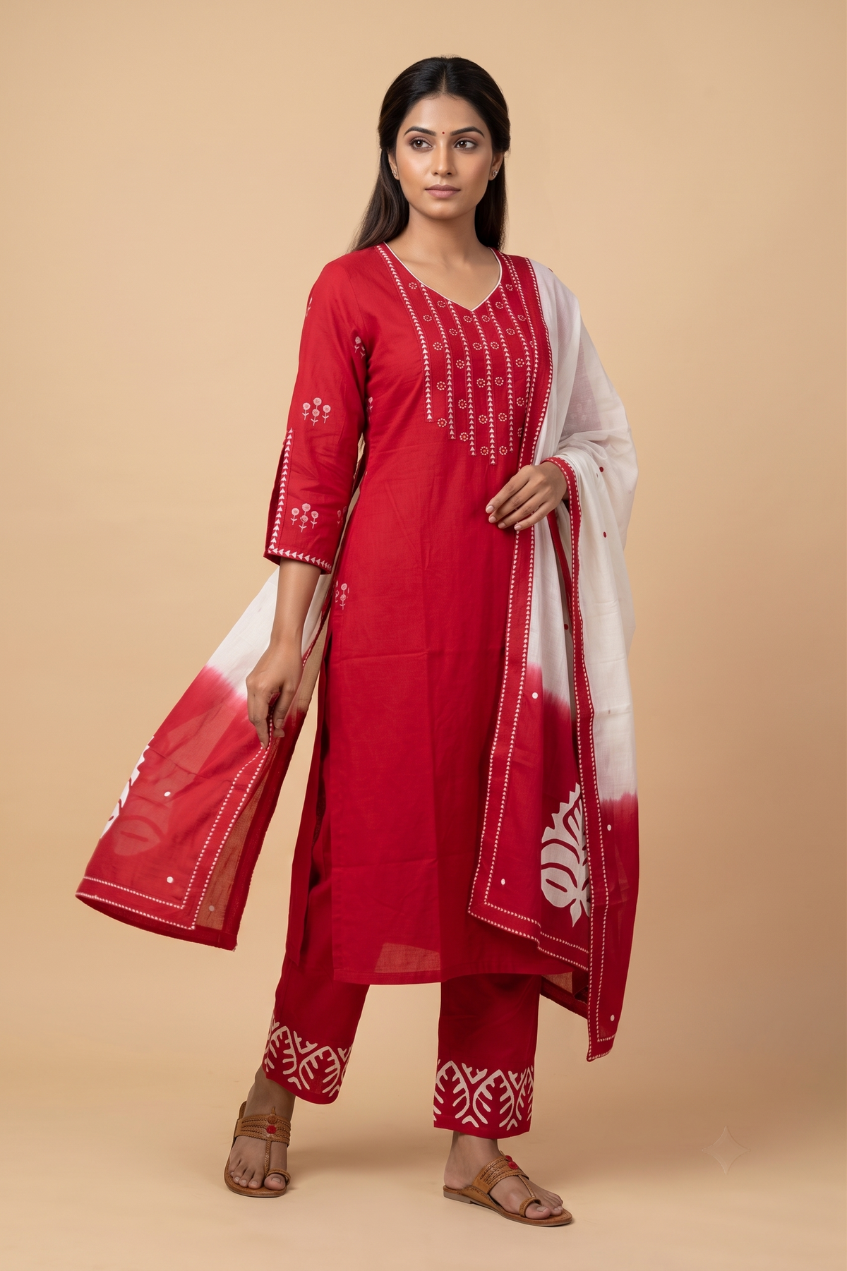 Elegant Rani Cotton Straight  Salwar Suit