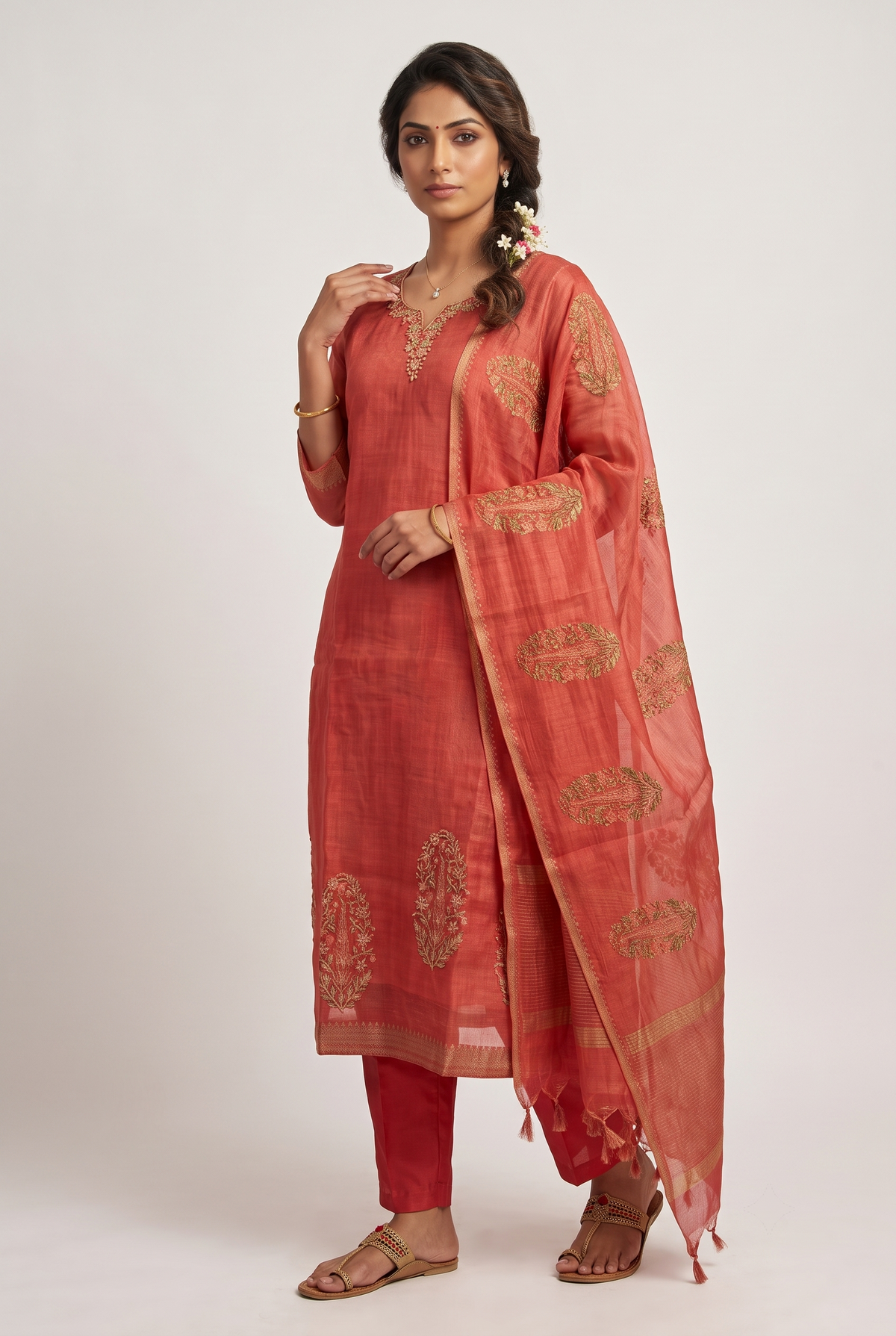 Elegant Maroon Straight-Cut Suit Set