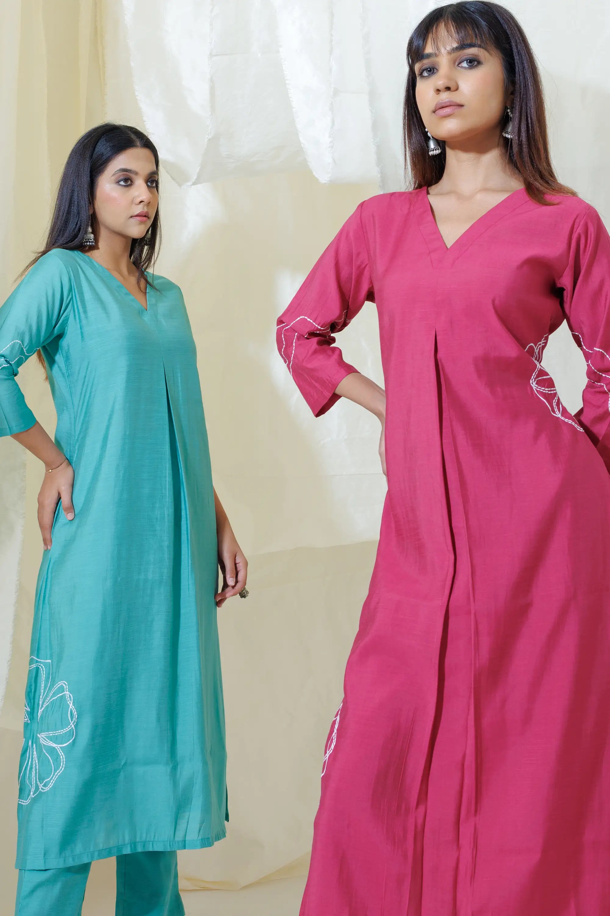 Pink Aline Kurta Set