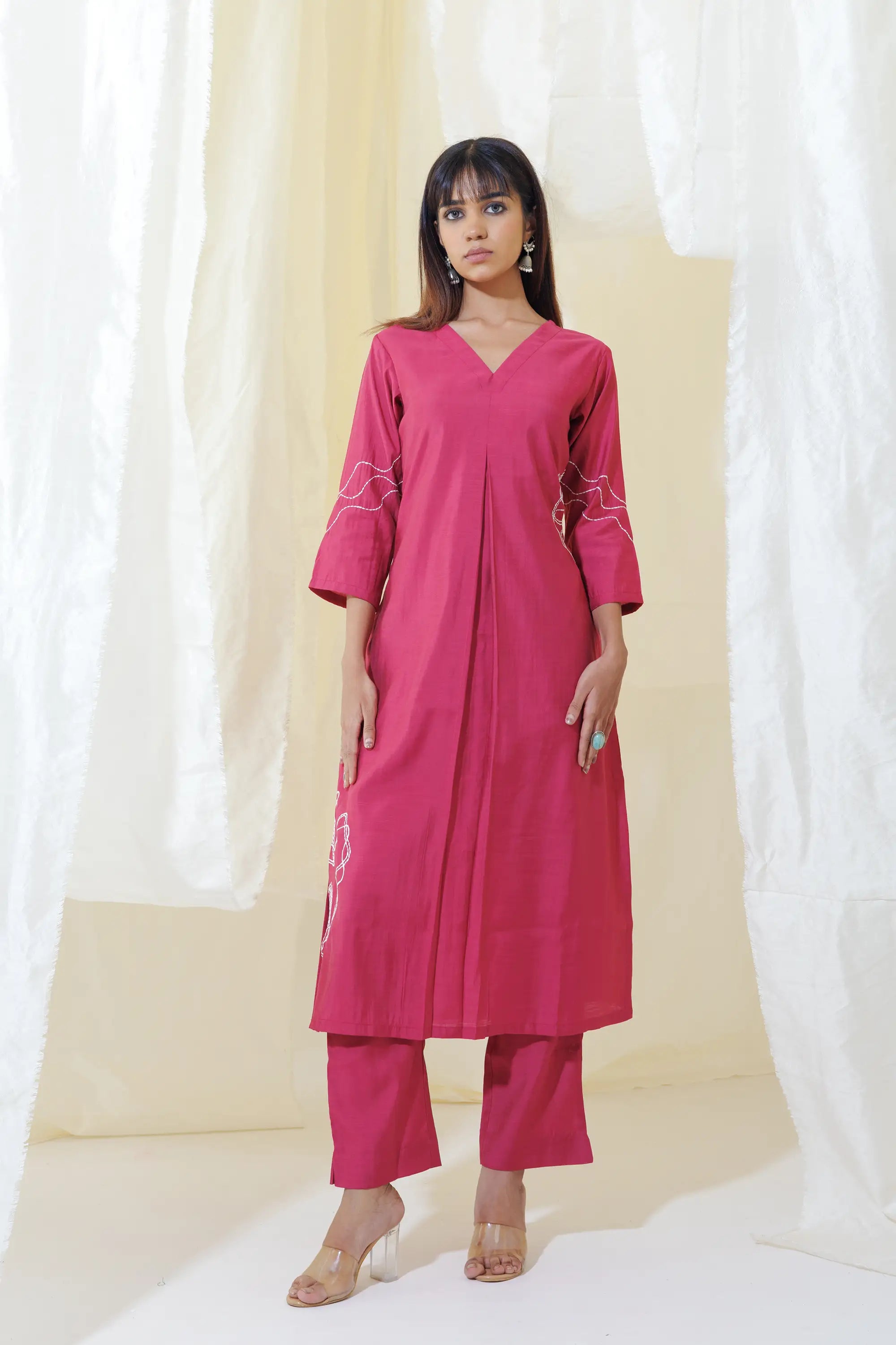 Pink Aline Kurta Set