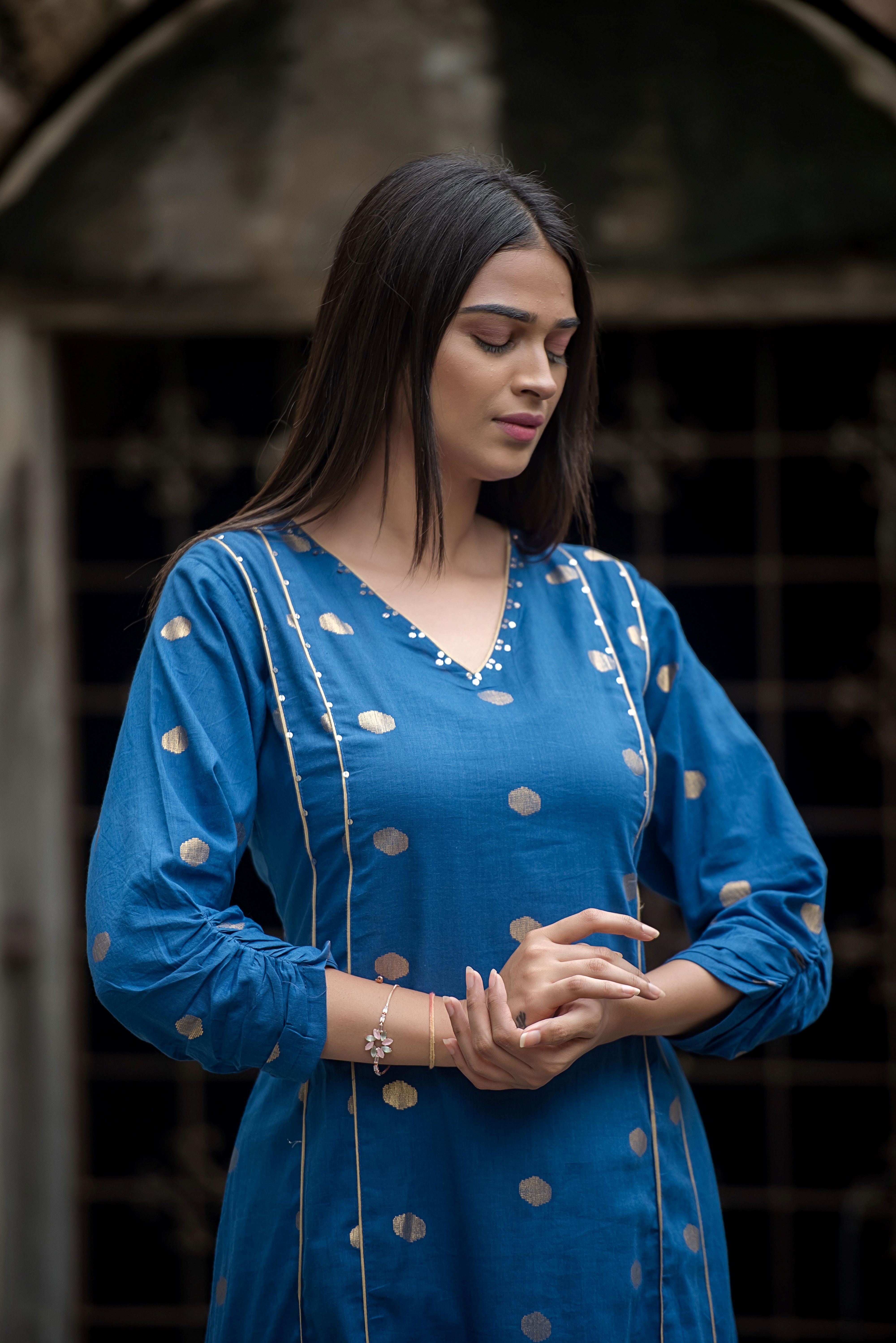 Elegant Blue Kali Co-ord