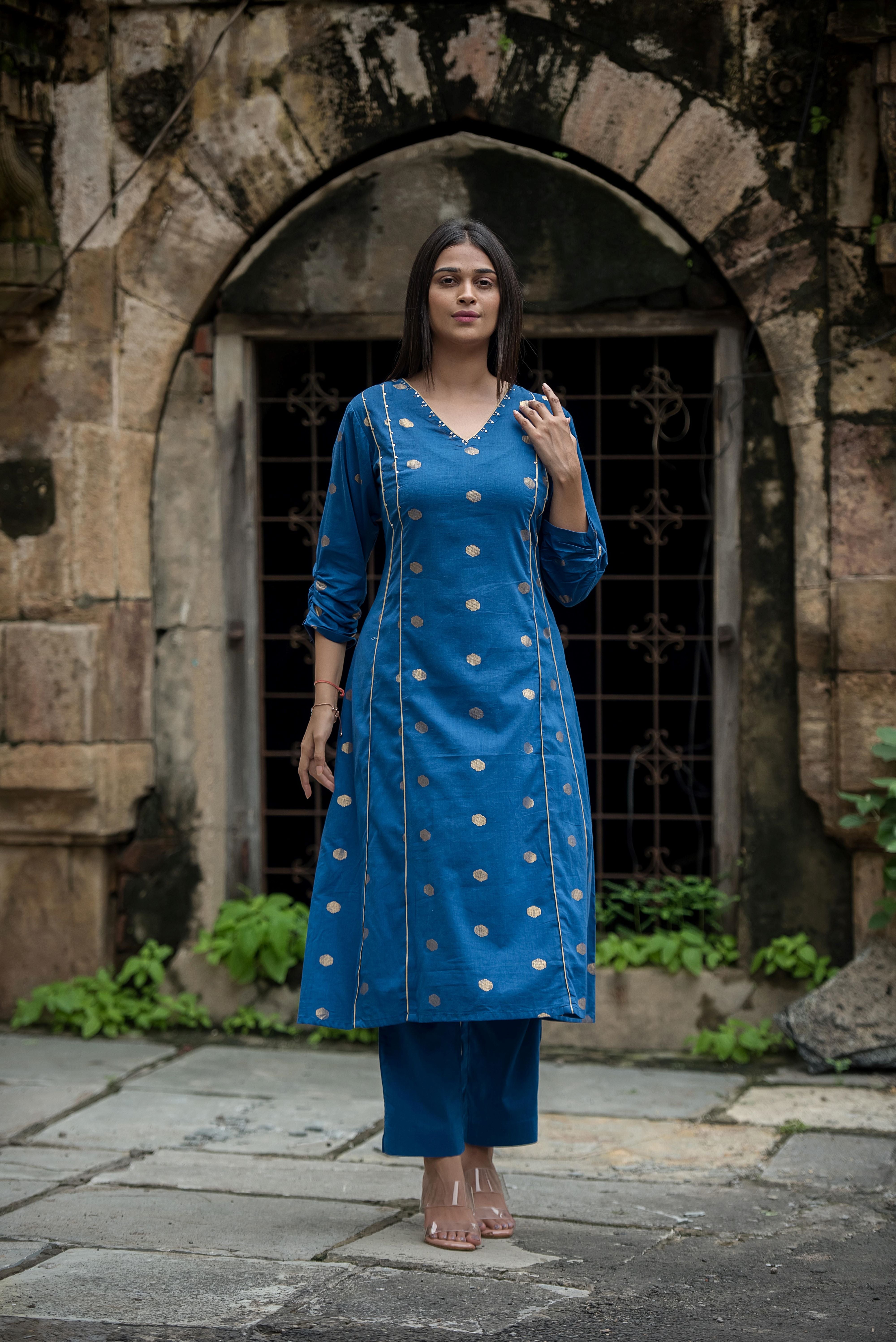 Elegant Blue Kali Co-ord