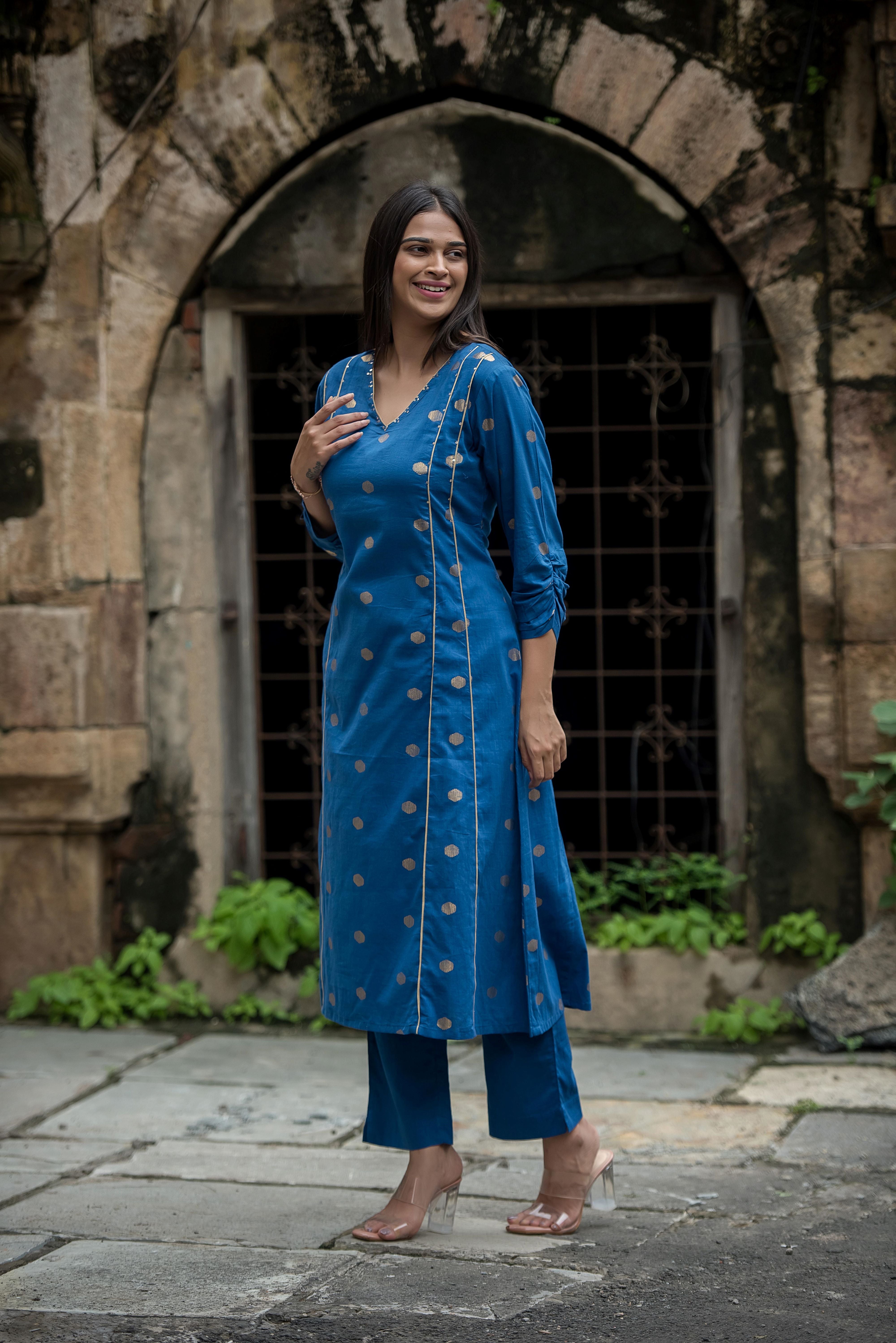 Elegant Blue Kali Co-ord